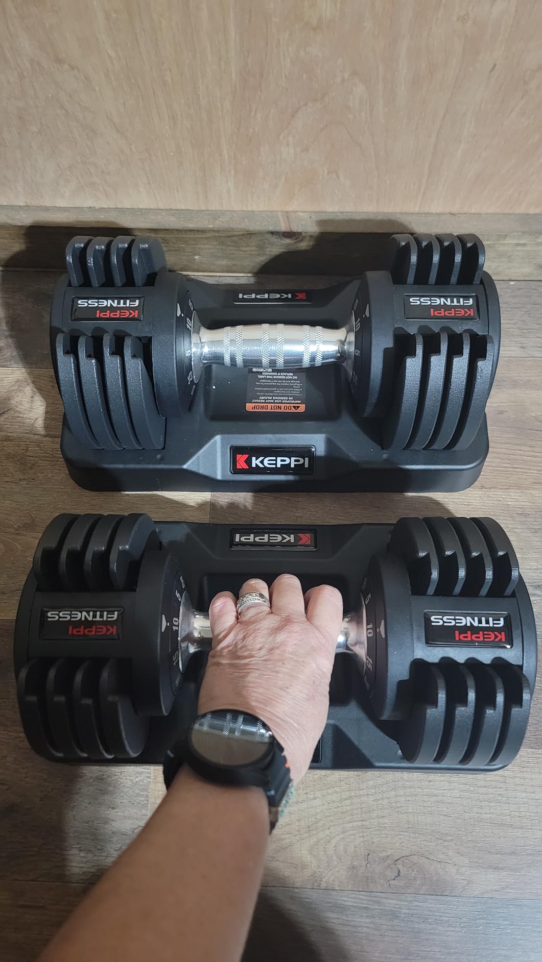 Keppi Adjustable Dumbbells Set - 25lb/40lb/55lb/60lb, Anti-Slip Metal Fast Adjust Weight Handle customer photo 2