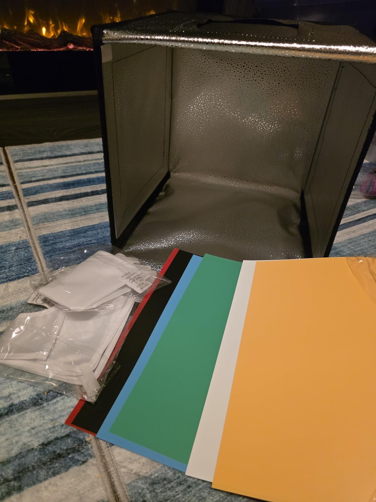 Photo Light Box, Portable 12/16/20/24/32 Inch Photo Studio LightBox, Shooting Tent Kit with 189 Light Beads and 6 Color Backdrops. Lightbox with 3 Stepless Dimming Light Boards for Product Photography customer photo 1