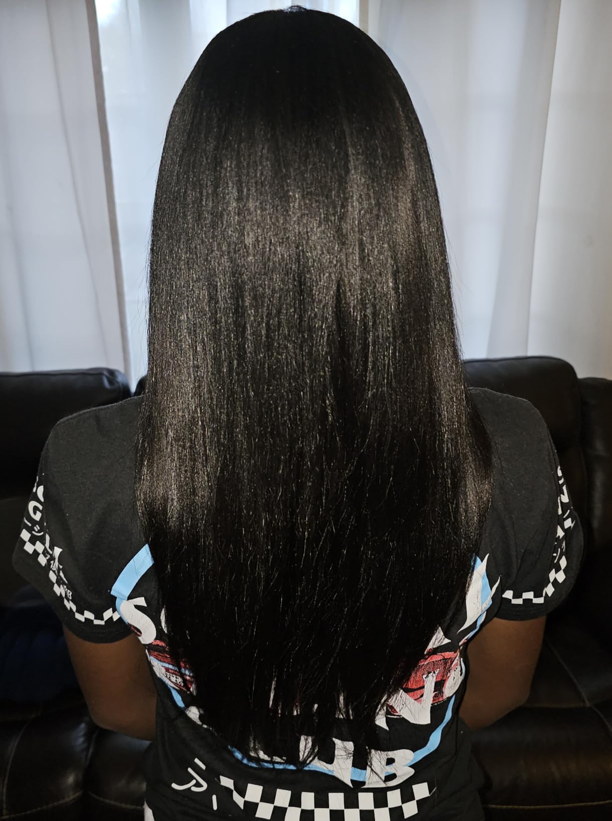 LUVME Yaki Straight Seamless Clip in Hair Extensions 110g, 18 Inch Natural Black, 100% Real Remy Human Hair, Soft Full Volume, Easy Clip Ins for Daily Wear, Work, Parties & Weddings customer photo 2