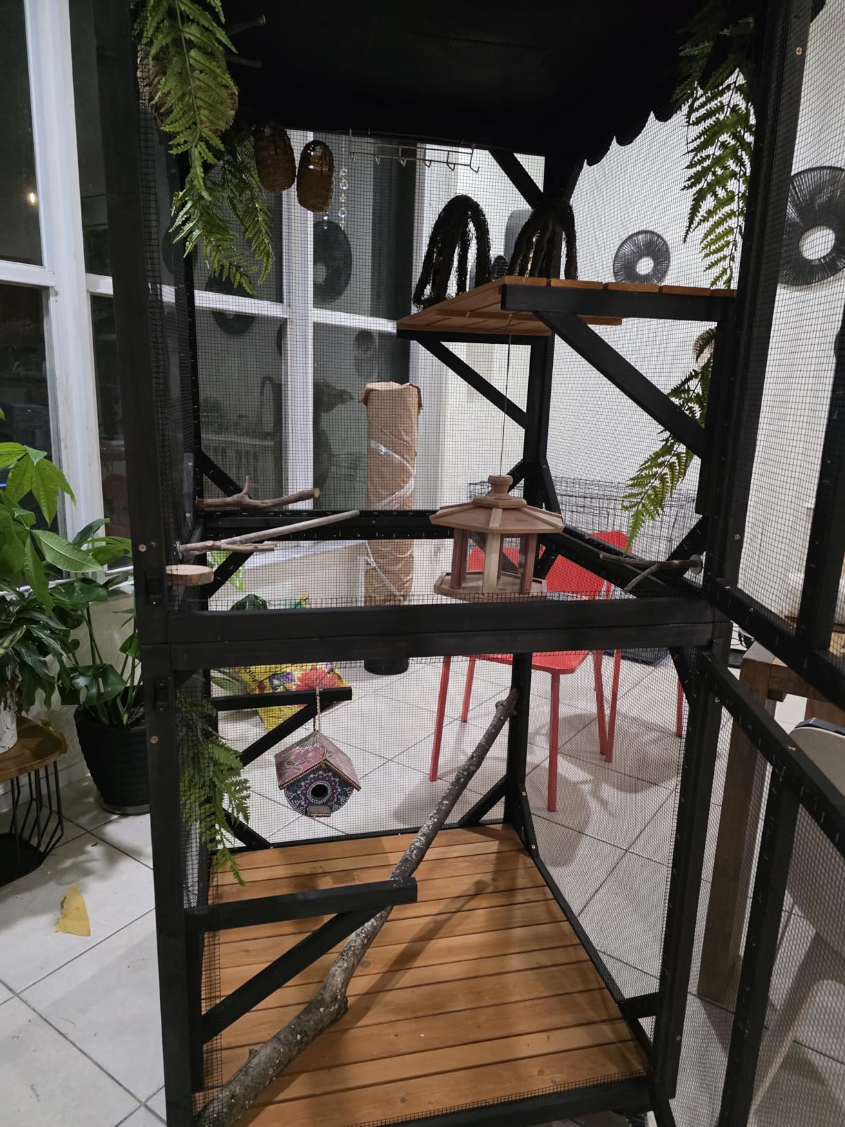GUTINNEEN Cat House Catio Outdoor Cat Enclosure on Wheels Kitty Shelter with Waterproof Cover, Large Cat Cage with Resting Room, Platforms 62.5
