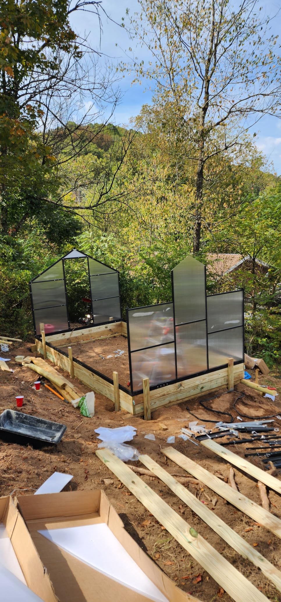 8x10FT Greenhouses for Outdoors with Hygrometer, Polycarbonate Green Houses for Outside Heavy Duty with Aluminum Frame, Walk in Greenhouses with Drainage Channel Roof Vent for Backyard or Garden Use customer photo 1