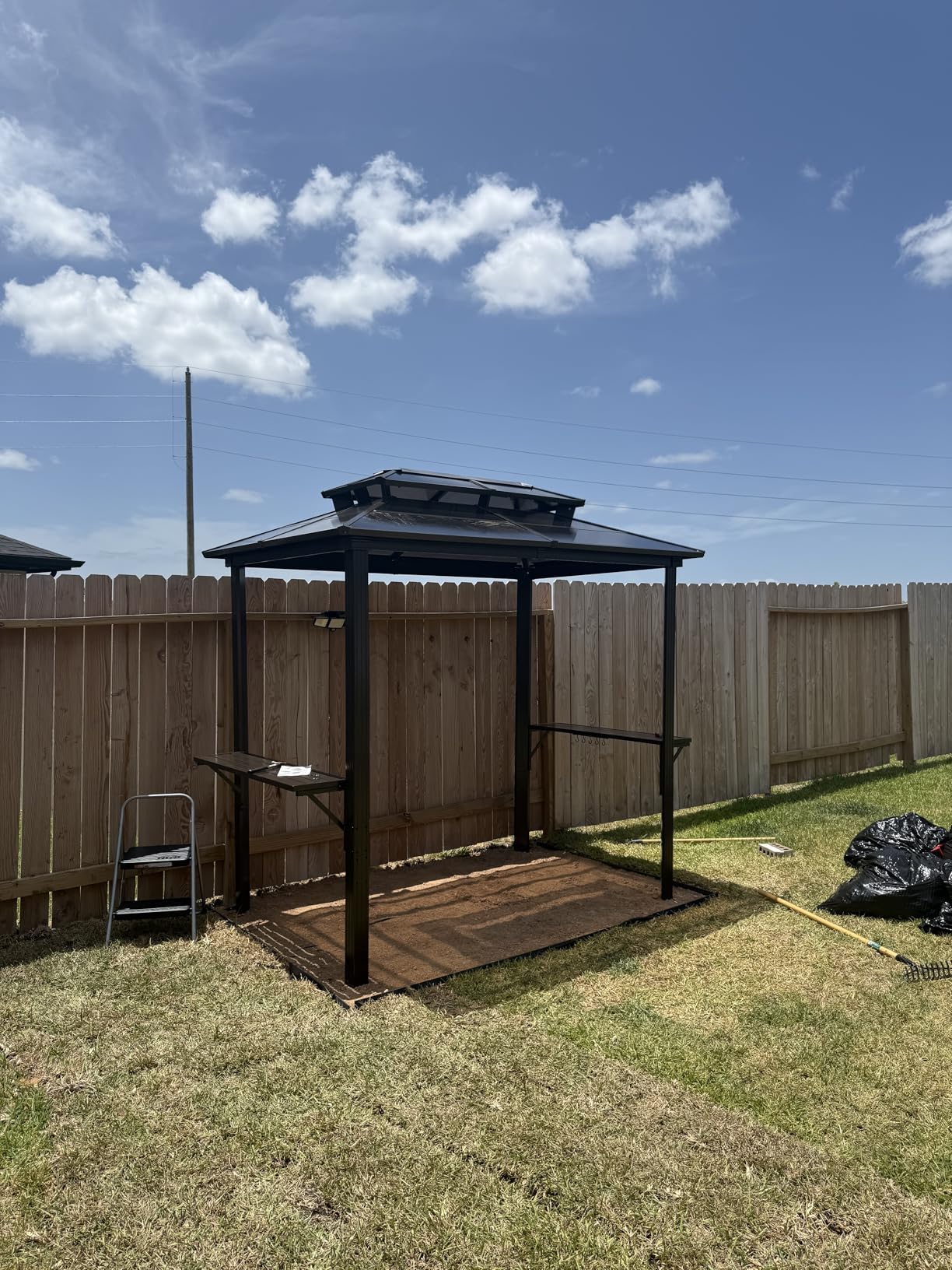 Aoxun Grill Gazebo 8 x 5FT, Aluminum BBQ Gazebo with Double Polycarbonate Top, Grill Canopy Hardtop with Shelves for Lawn, Patio, Garden customer photo 2