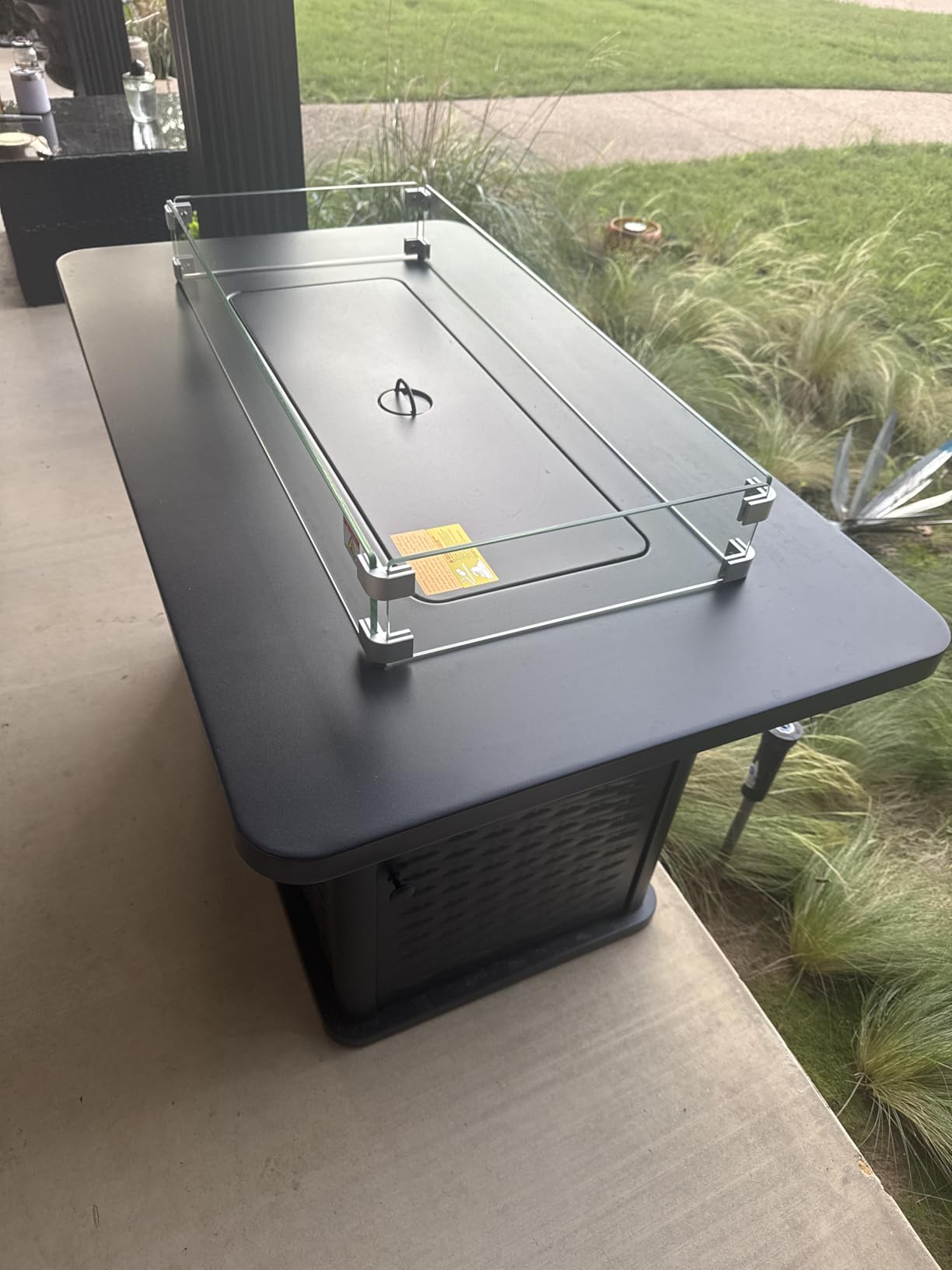 Ciays 43-Inch Rectangular Propane Fire Pit with 60,000 BTU Output, Fire Pit Table Premium Gas for Outside Patio with 304 Stainless Steel H-Burner, Glass Stones, and Wind Guard customer photo 2