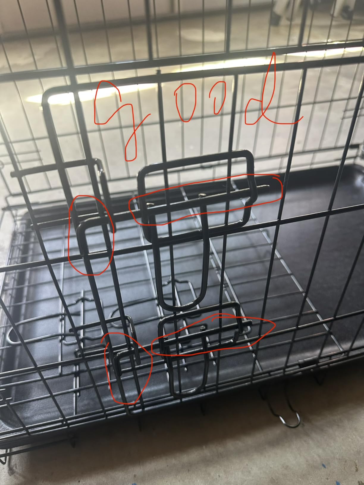 FDW 30 inch Dog Crate Dog Kennel Cage with Double Door Folding Metal Wire Dog Cage with Removable Tray&Divider Panel,Pet Crate for Medium Dogs,Black customer photo 1