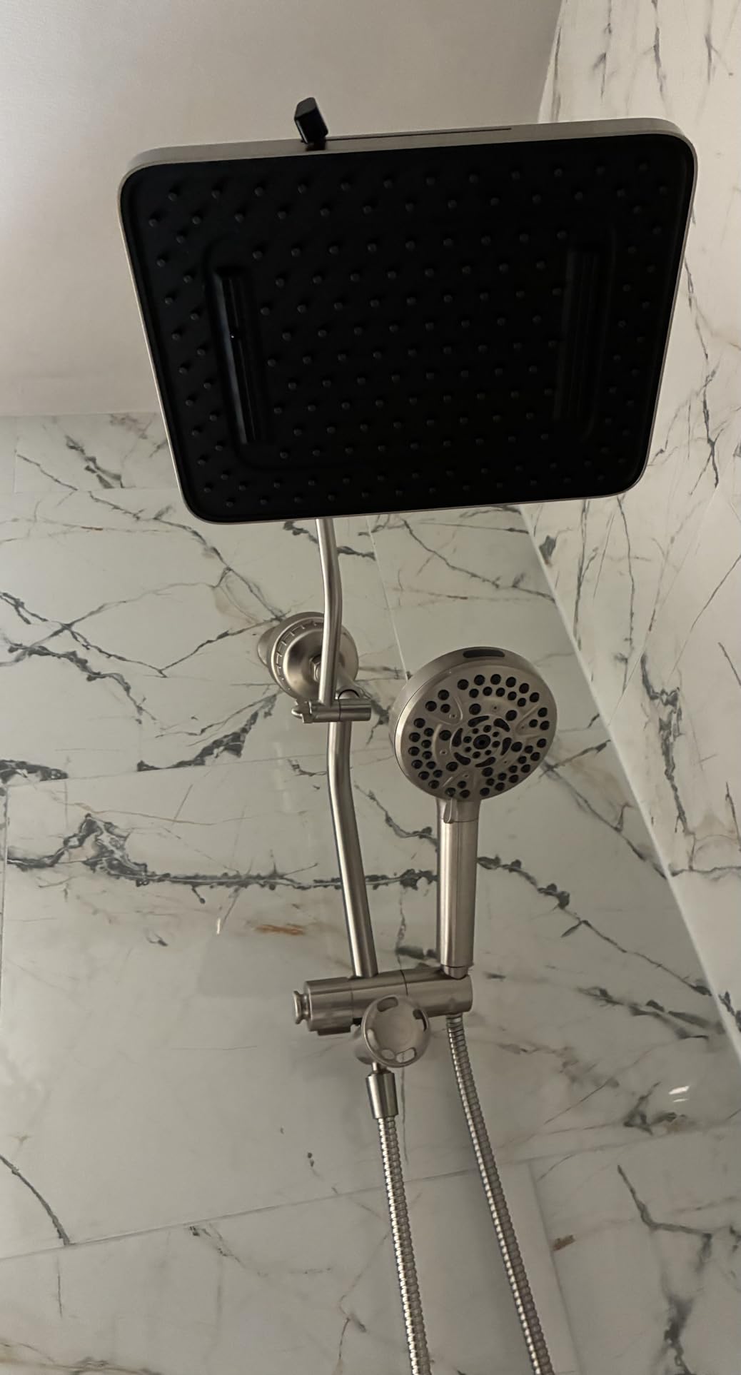 Hibbent cUPC Certified 13'' Shower Head Combo, High Pressure 5 Spray Rainfall Showerhead, 10 Spray Handheld, All Metal Easy Reach 4-way Diverter Arm with Pause Mode, 71'' Hose & Holder, Brushed Nickel customer photo 1