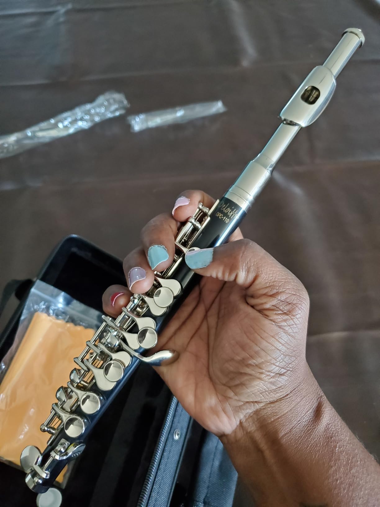 Deloitte Synthetic Ebony Piccolo C Key, Silver Plated, Dual Head, DPC-50, Professional Piccolo Instrument with Cleaning Kit, Carrying Case customer photo 2