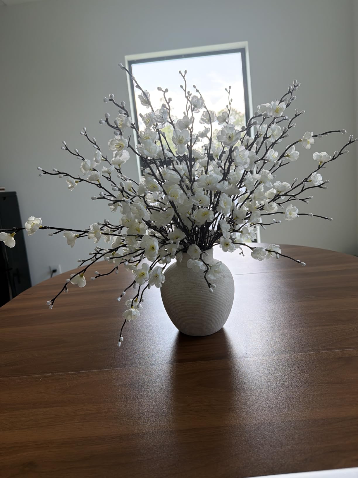 Vanselia Ceramic Flower Vase Home Decor - Farmhouse Table Vases Rustic Vintage Living Room Kitchen Bedroom Decorations for House Book Shelf Office Coffee Desk Dining Fireplace customer photo 1