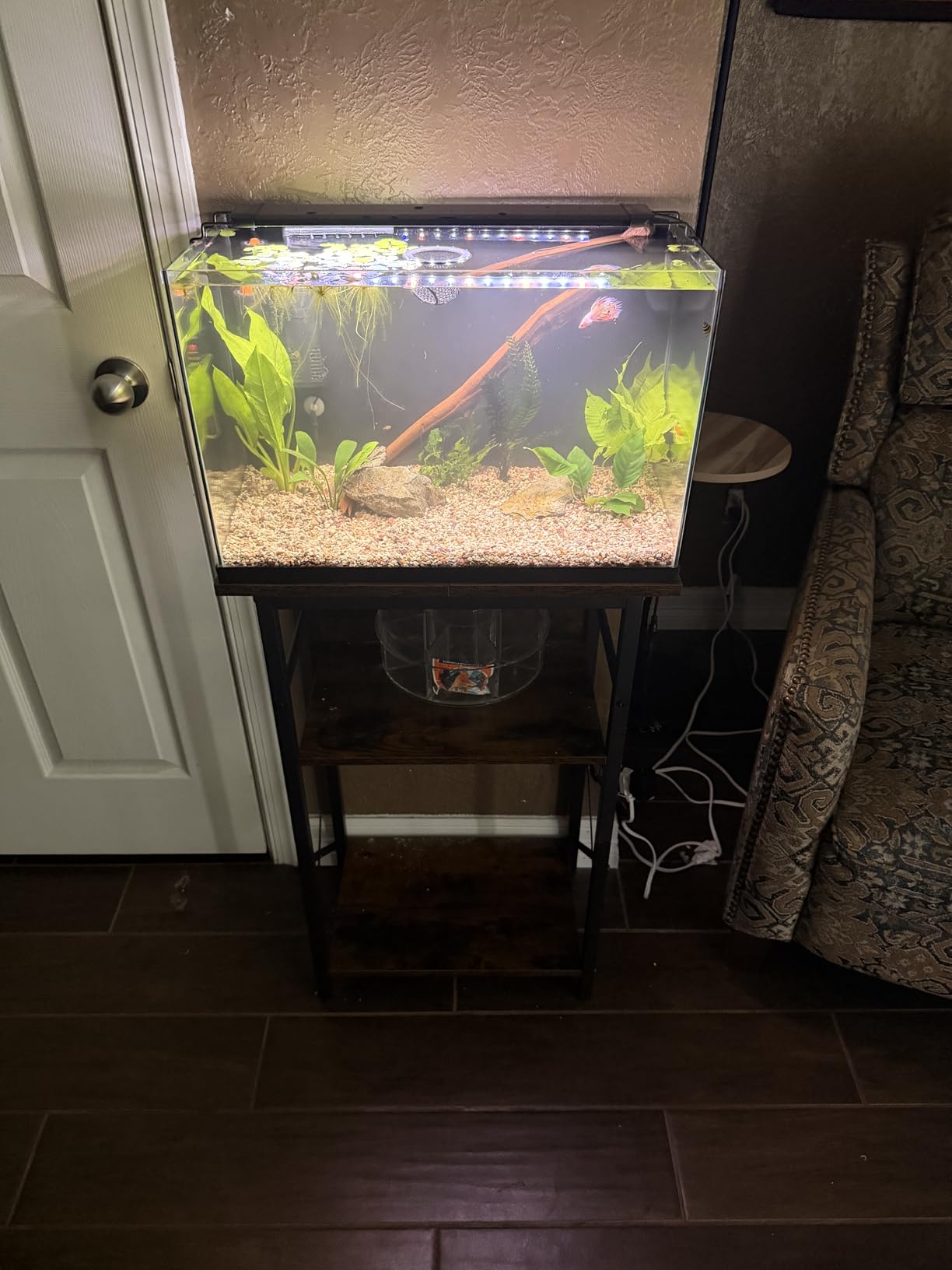 HOOBRO 10 Gallon Aquarium Stand, 3-Tier Fish Tank Stand with Storage, Reptile Turtle Tank Stand with Metal Frame, 20.5