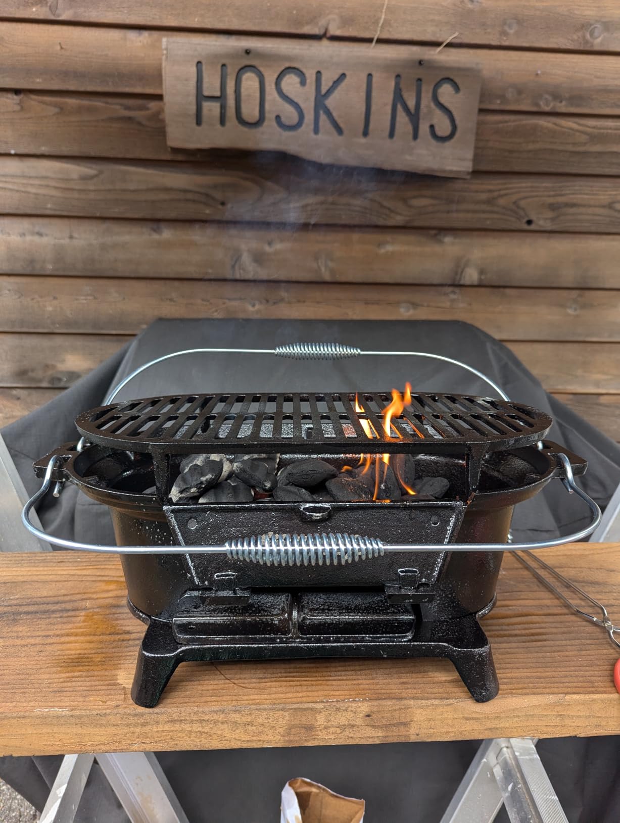 Cast Iron Hibachi Grill - Portable Charcoal BBQ for Outdoor Cooking, Durable Tabletop Skillet, Compact Camping Charcoal Cooker for Tailgating, Picnics & Hunting (Oval) customer photo 2