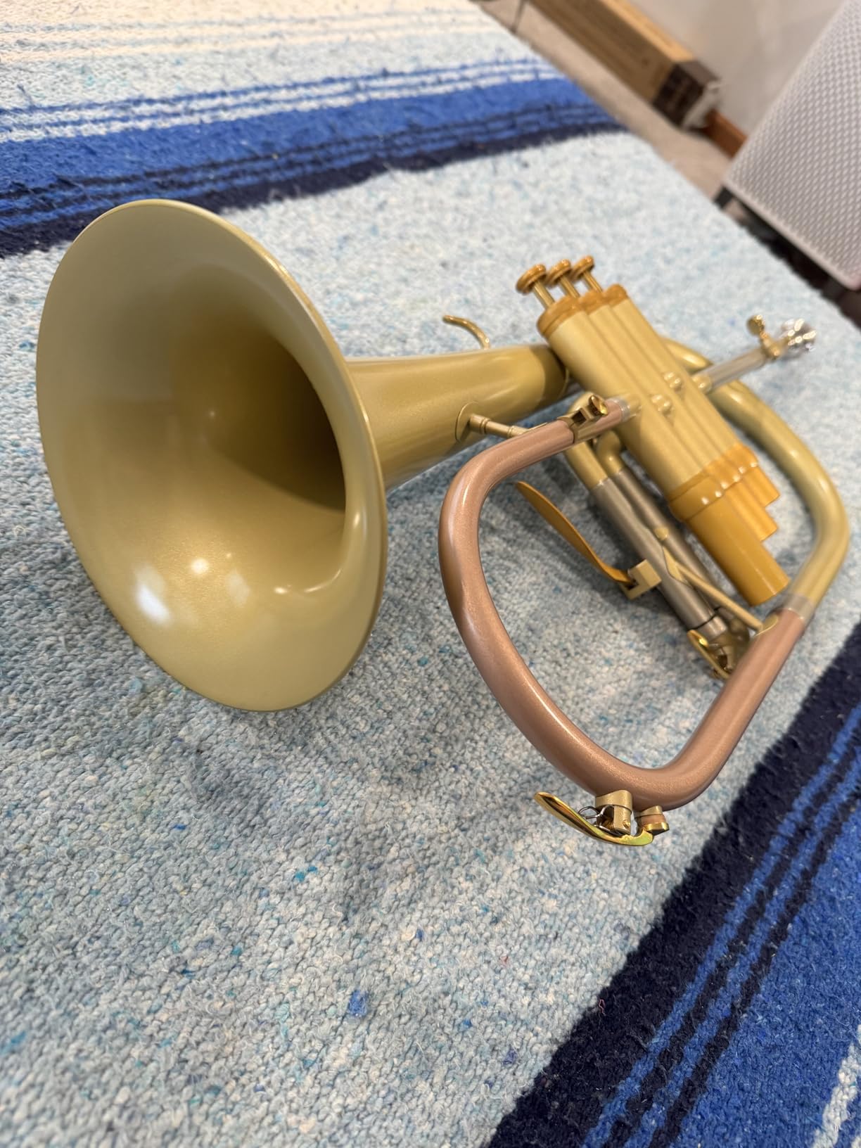 FH8390 flugelhorn jazz model with 155mm brass bell 3rd Valve trigger nickel silver slides matte finish light case mouthpiece for intermediate players high school band (FH-8390) customer photo 2