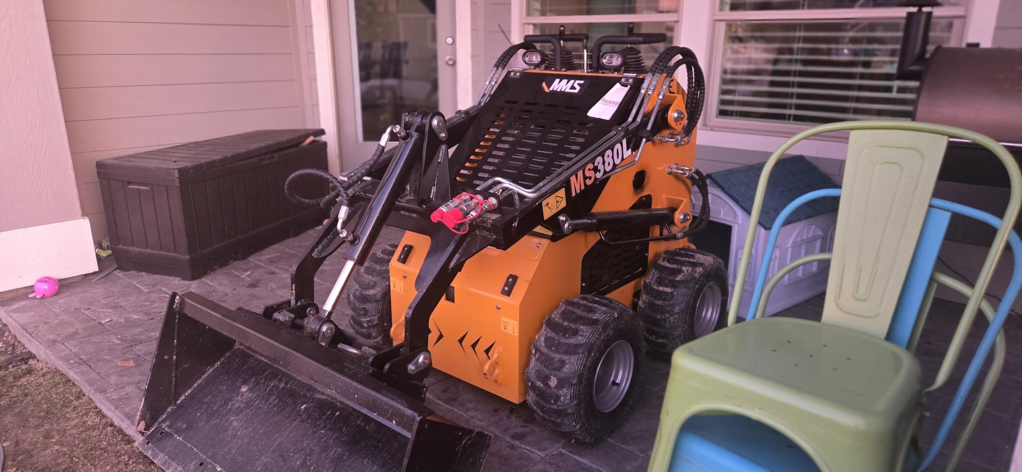 MS360L Wheeled Mini Skid Steer Loader, Compact Skid Steer with Wide Bucket, with 13.5HP EPA Rato Gas Engine Multifunctional Skid Loader for Farm, Garden, Construction & Landscaping customer photo 1