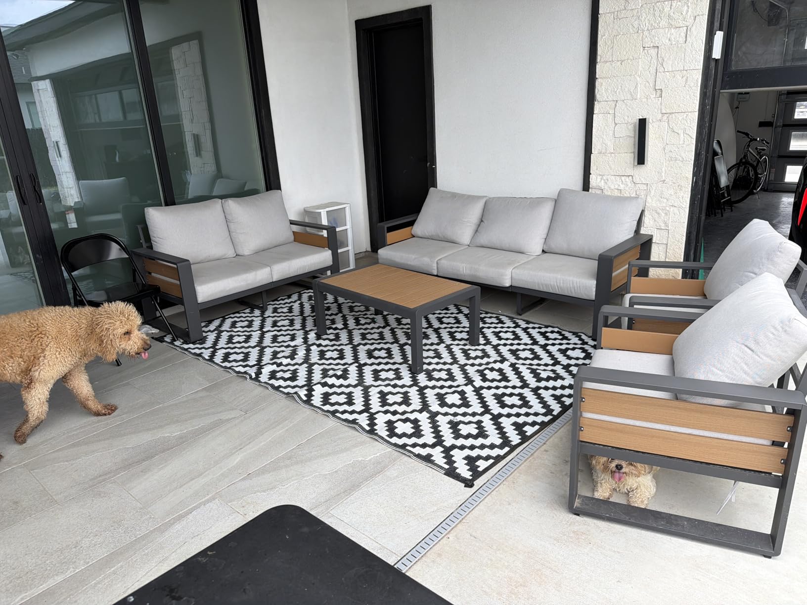 ZANDOR Aluminum Outdoor Patio Furniture-1 Pcs 3-Seat,Dark Gray | Rustproof,High weight capacity,Water-repellent,Washable Cover,All-Weather Resistant,Easy clean,for Poolside Backyard Deck customer photo 1