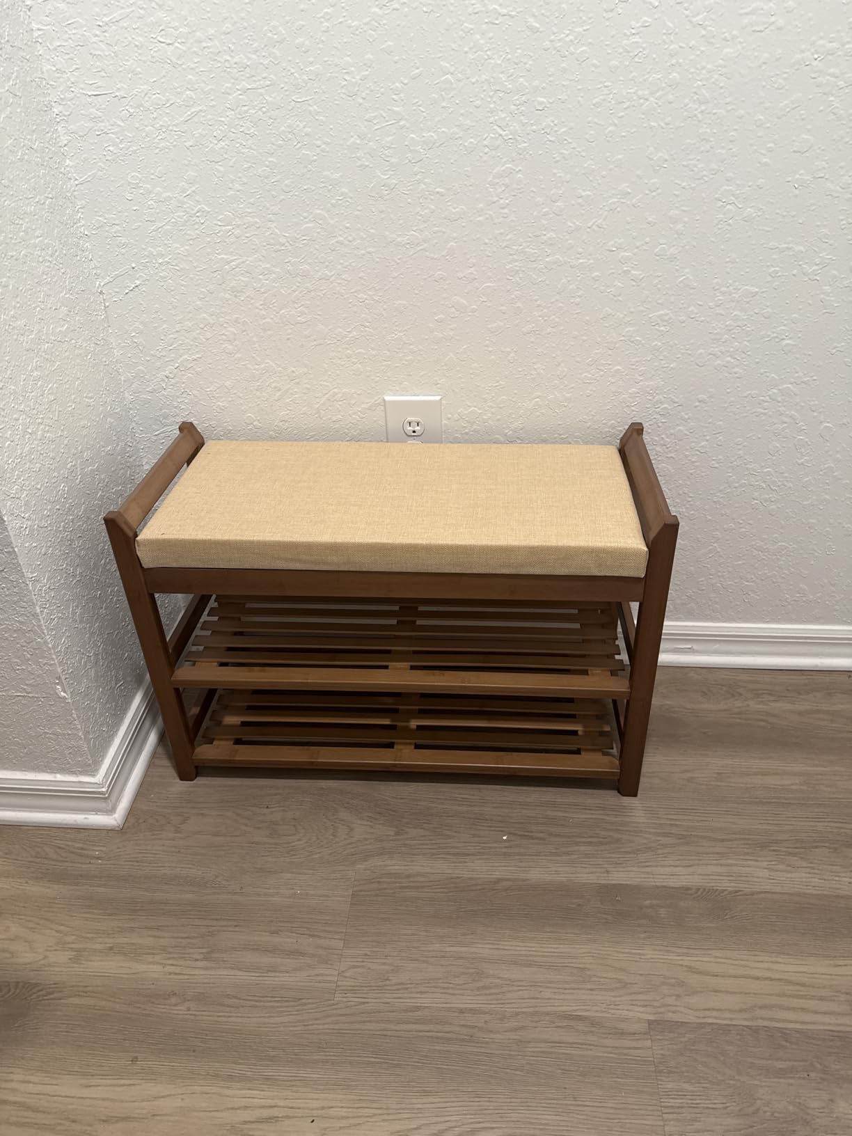 PETKABOO Hall Tree with Bench and Shoe Storage, Coat Rack Shoe Bench Set with Seat Cushion and 6 Hooks for Entryway, Hallway, Living Room and Bedroom customer photo 2