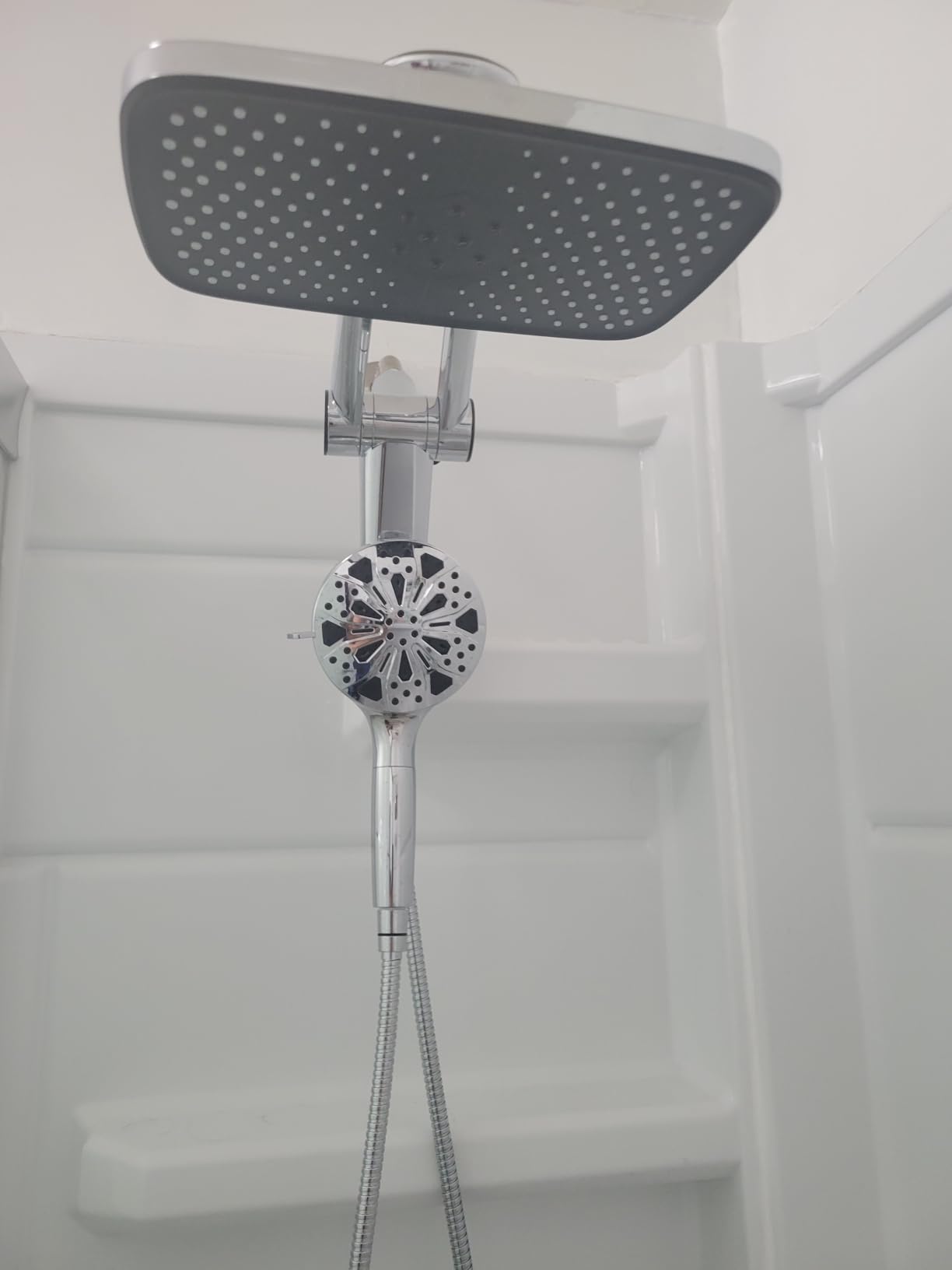 Rain Shower Head with filtered Handheld High Pressure rainfall Shower Heads with Handheld Spray Combo Adjustable one-piece stand daul shower head Built-in Magnetic Docking and Power Jets customer photo 1