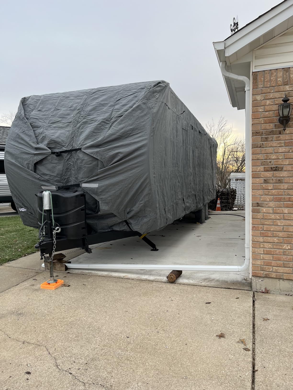 KING BIRD RV Cover, Heavy Duty Snow Protection, Fits 30-33ft Travel Trailers Campers, with Adhesive Repair Patches,Windproof Straps&Tire Covers customer photo 1