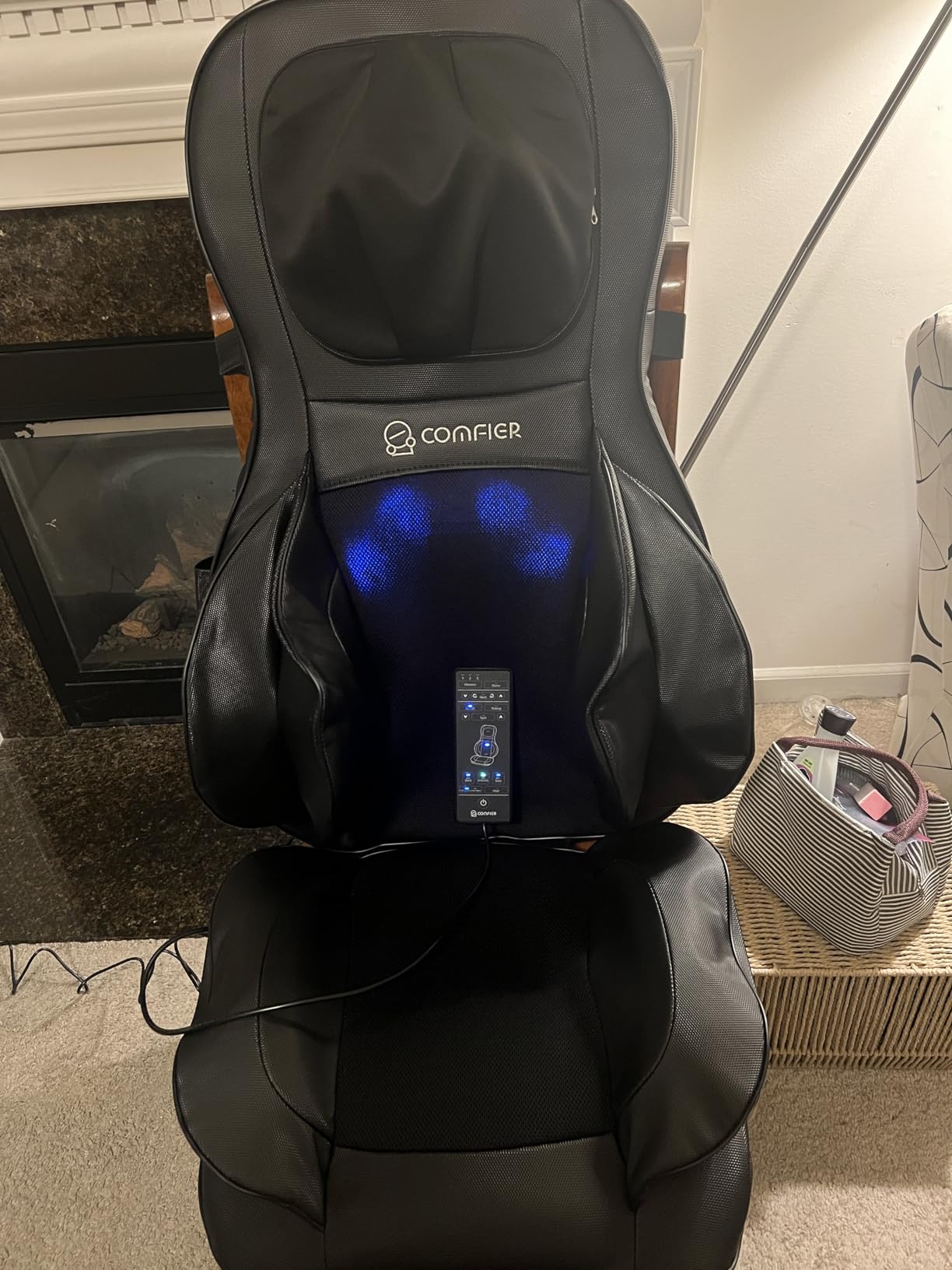 COMFIER Shiatsu Back Massager with Heat, Dual Motor 3D Rollers, Long Track Deep Tissue Kneading, Foldable Massage Chair Pad with Adjustable Height for Back Tension & Muscle Stiffness customer photo 1