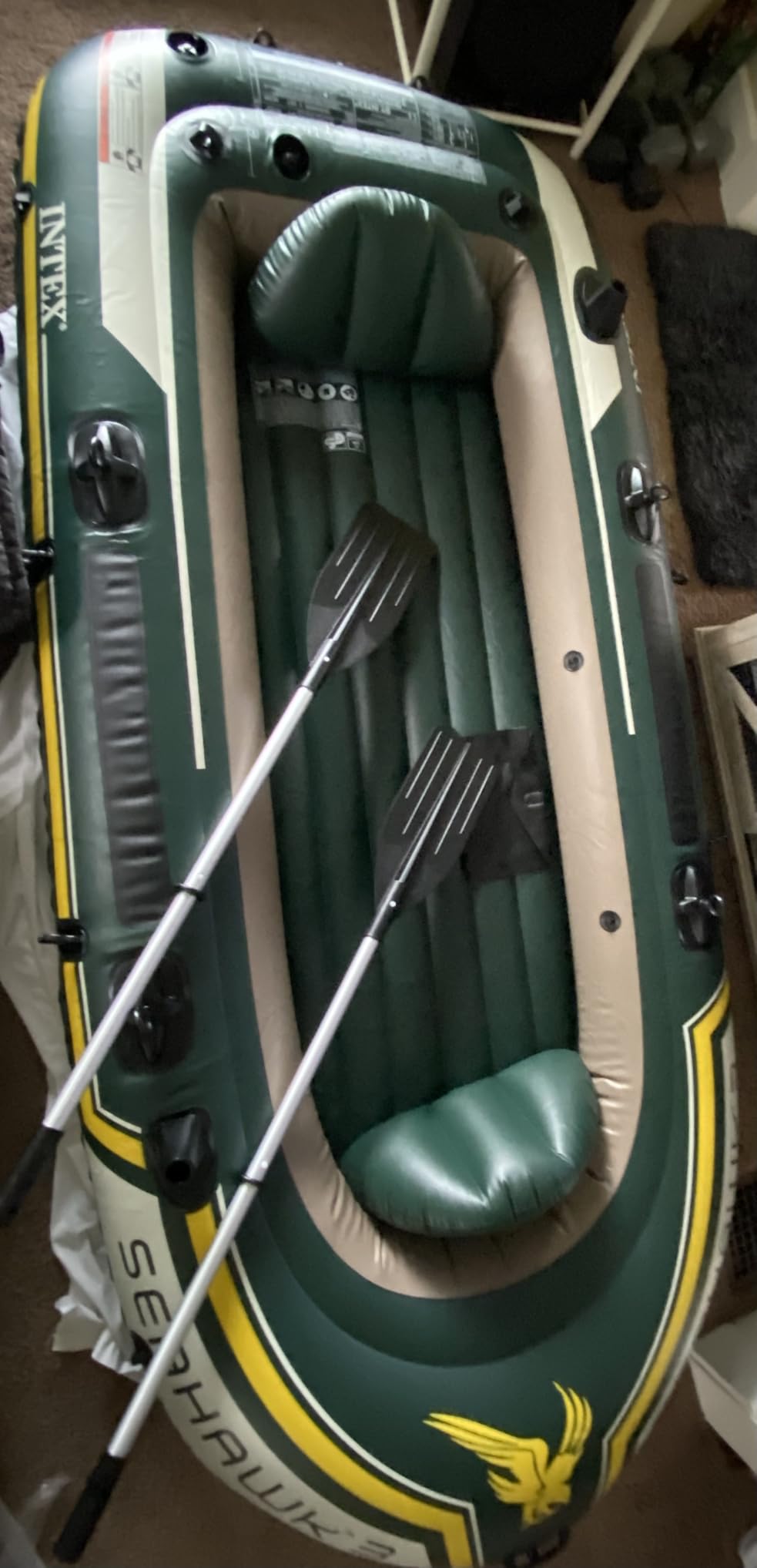 INTEX Seahawk Inflatable Boat Series: Includes Boat Oars and High-Output Pump - Fishing Rod Holders - Gear Pouch customer photo 2