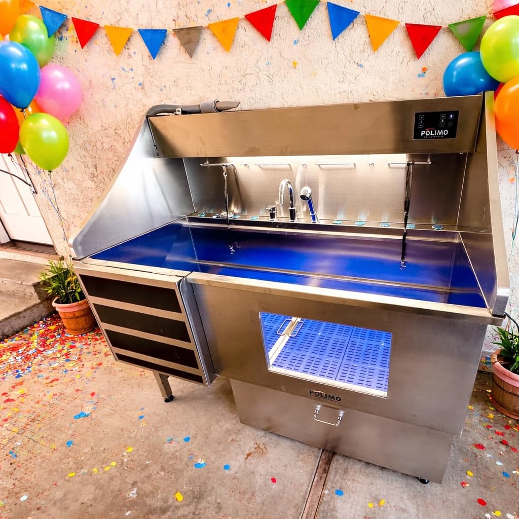 POLIMO Dog Washing Station with Built-in Pet Dryer and LED Display 50