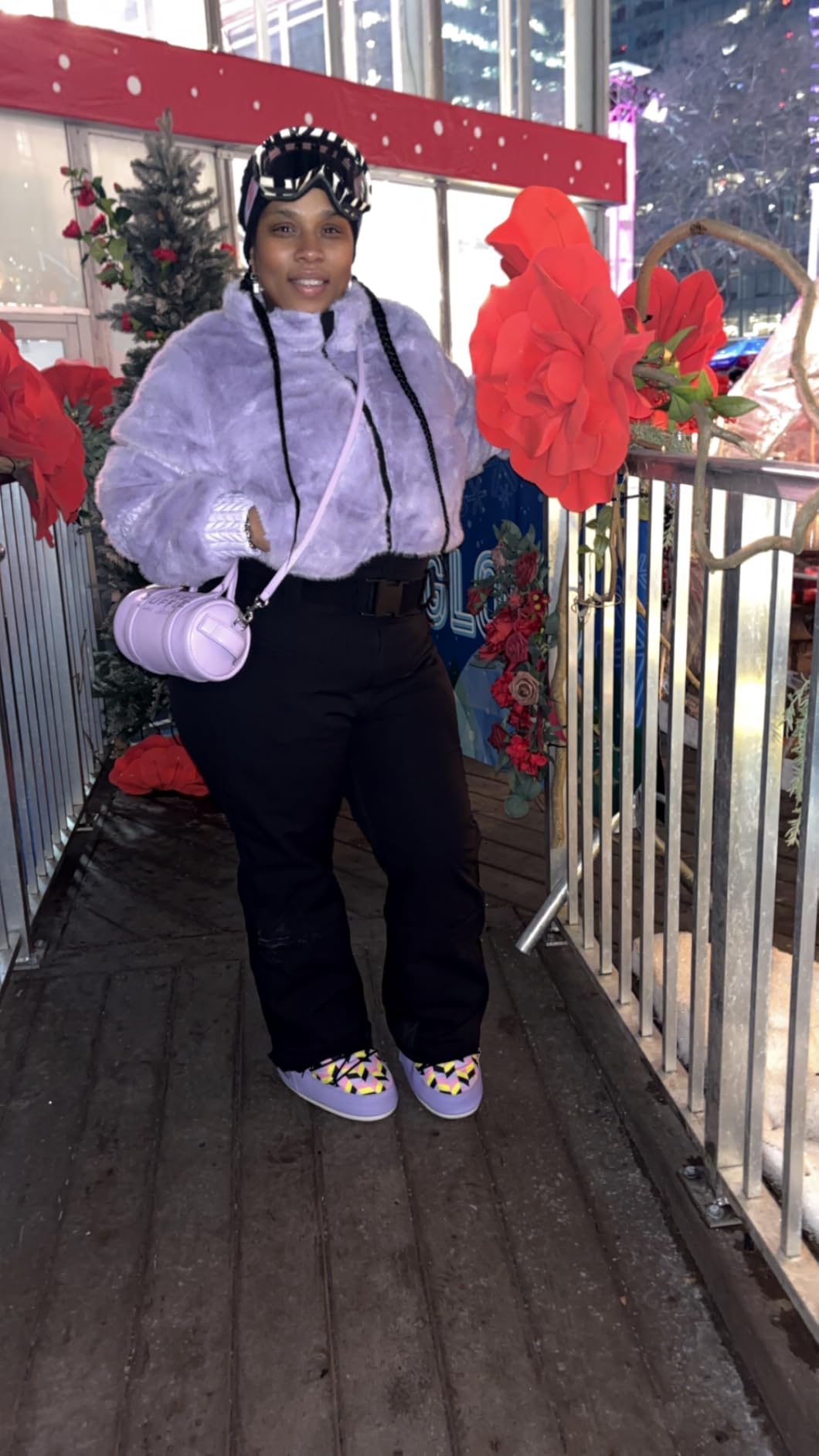 Yousify Womens Snow Suits One Piece Ski Suit Faux Fur Collar Jumpsuit Windproof Winter Warm Ski Outfits for Snowboarding customer photo 1