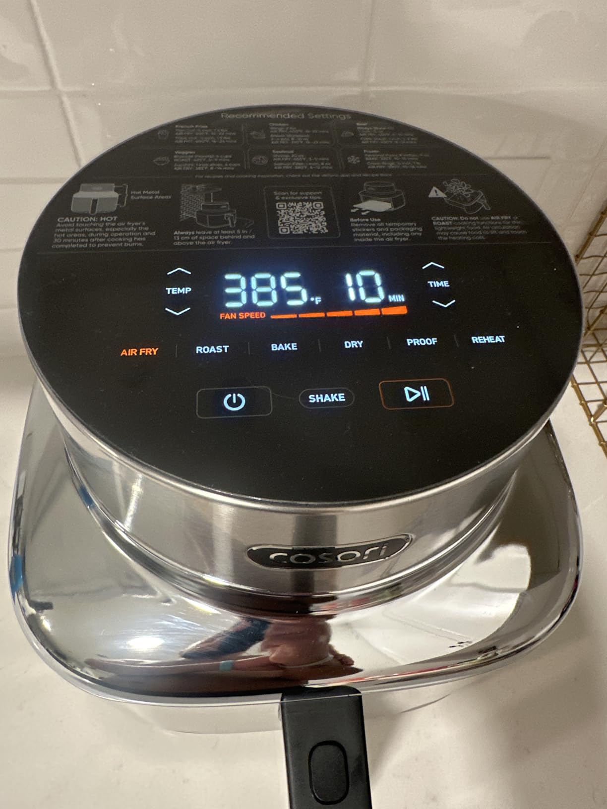 Cosori Iconic Stainless Steel 6.5 Qt Smart Air Fryer, PFAS-Free Ceramic Coating, Max 450F, Dishwasher-Safe Basket customer photo 2