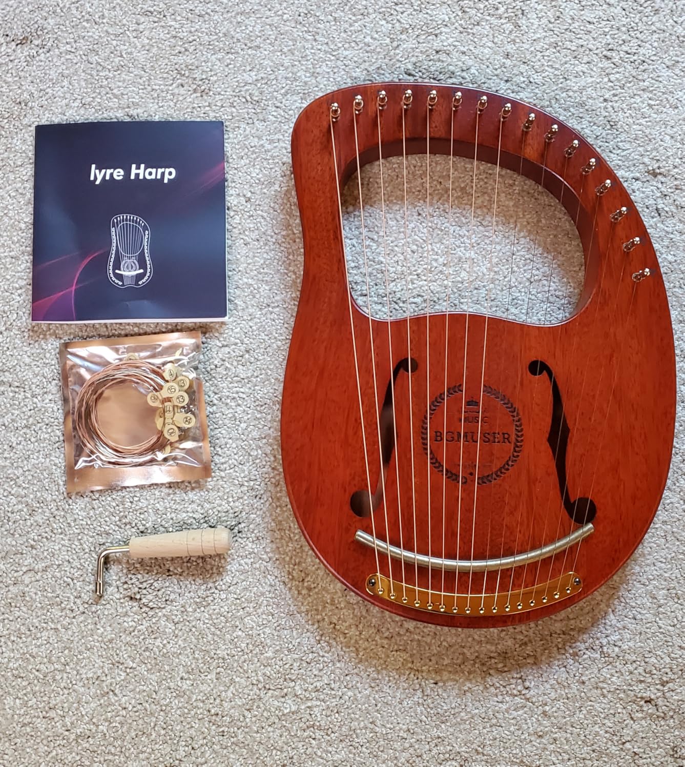 Professional Harp Instrument 15 Strings International Standard Nylon String Lyre Harp with Bag, Strap, Tuning Wrench customer photo 2