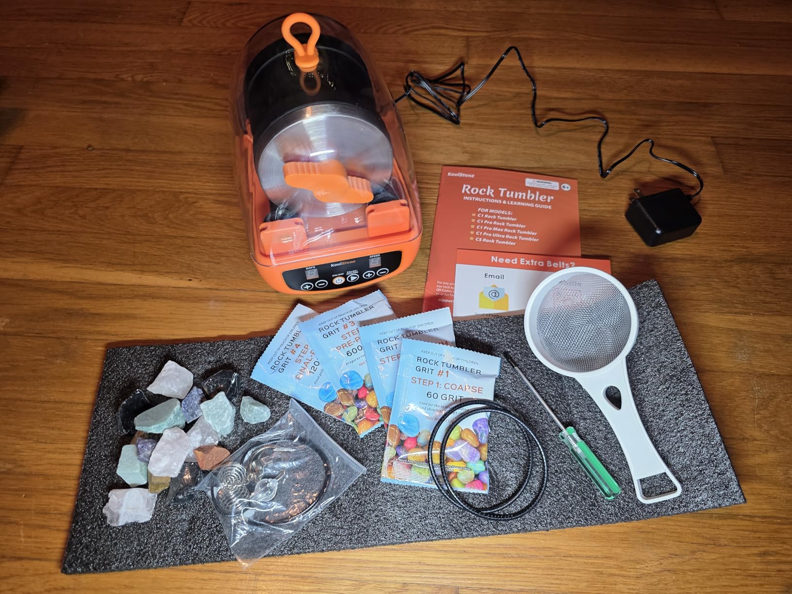 C5 Starter Rock Tumbler Kit - Durable Leak-Proof Rock Polisher - Complete Rock Tumbling Kit with 4-Stage Silicon Carbide Grit - Adjustable Timer & Speed with Memory Function customer photo 1