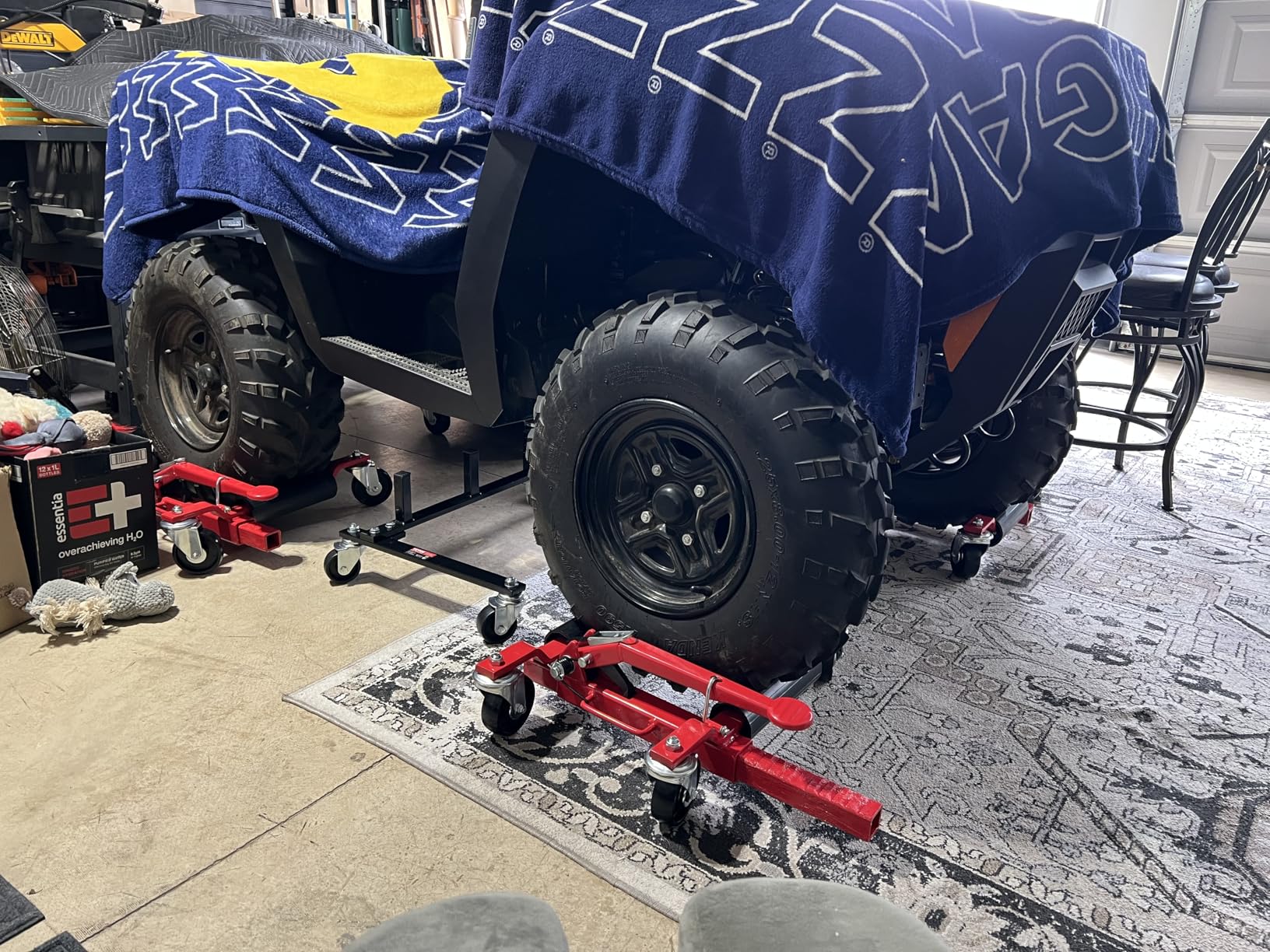 Car Dolly Jack Set of 4, Mechanical 1500-lbs Wheel Dolly, 9'' car Wheel Dolly Positioning Jack, Car Dollies for Vehicle Positioning & Auto Repair Moving, Blue customer photo 1