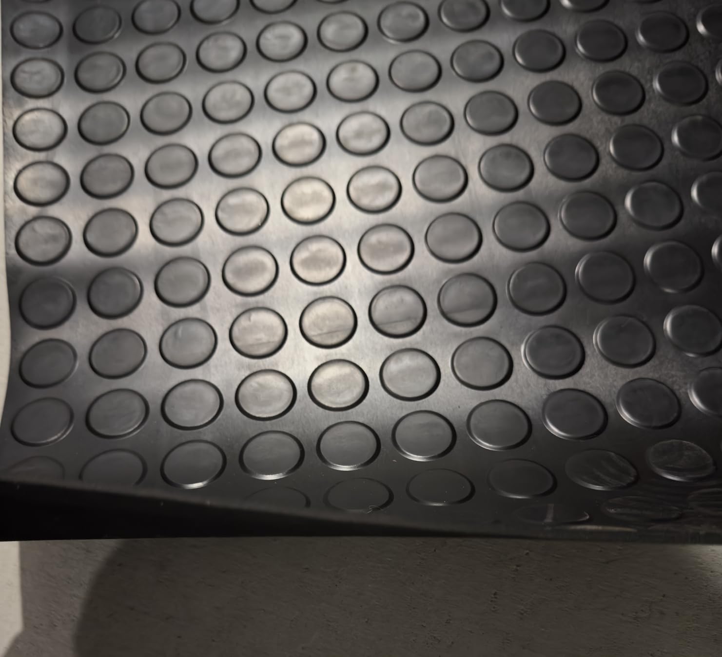 Heavy Duty Diamond-Plate Rubber Flooring Roll 4x6 FT, Multi-Purpose Waterproof Anti-Slip Floor Mat, Easy to Clean Under Equipment, Mats for Garage, Gym, Stable, Basement, Kennel customer photo 1