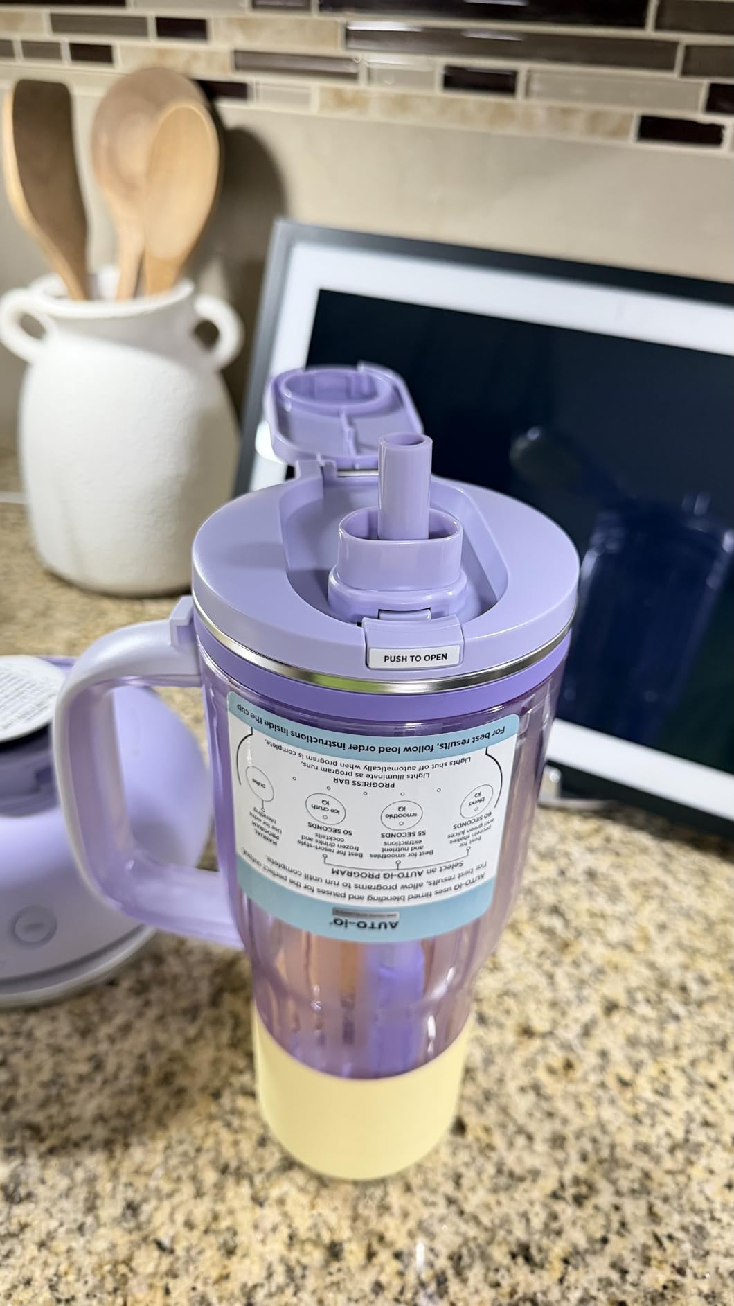 Ninja Blendboss Personal Blender (DB351PR) | For Smoothies & Frozen Drinks | 26oz Travel Tumbler with LeakProof Lid, Chug Spout & Detachable Straw | Auto-iQ Technology | Lavender Lemonade customer photo 1