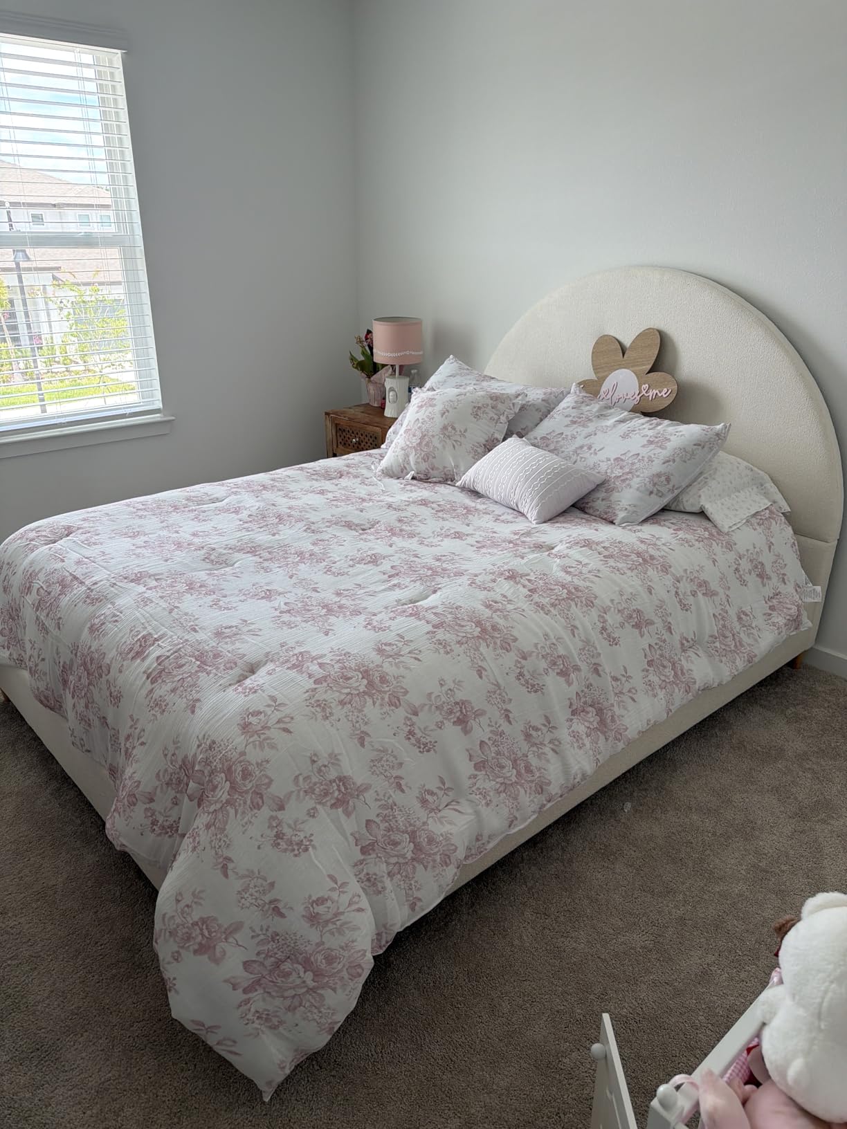 DG Casa Boucle Cloud Daybed Frame with Arched Side Panels, Upholstered in Cream White Fabric, Twin Platform Bed Frame with Solid Wood Legs - Boho or Modern Style - No Box Spring Needed customer photo 2