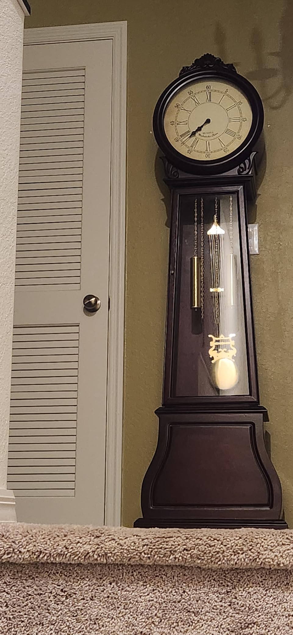 Traditional 72-Inch Floor Standing Grandfather Clock in Cherry Finish customer photo 2