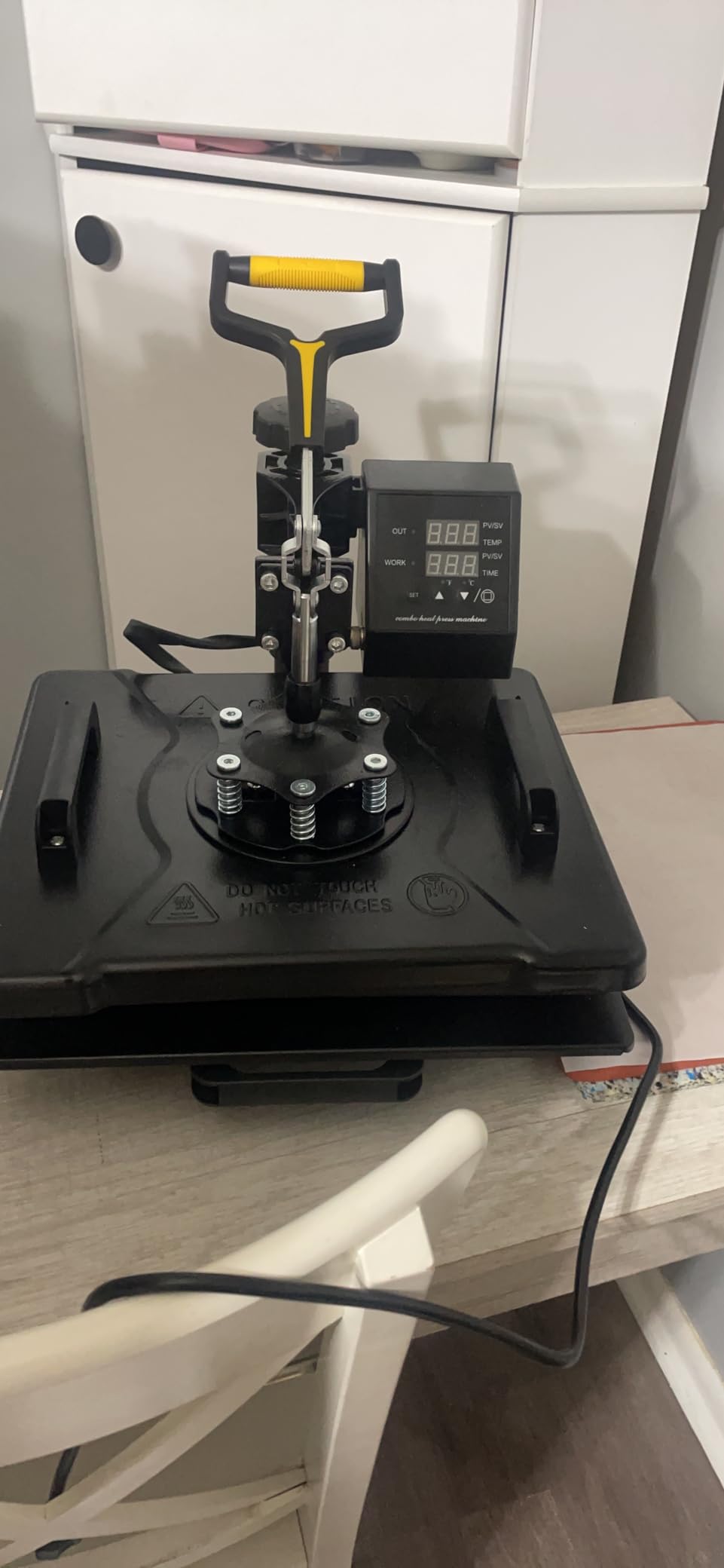 Slendor Heat Press 15x15 Inch 5 in 1 Heat Press Machine 360-Degree Swing Away Digital T Shirt Pressing Machine Multifunction Heat Transfer Sublimation Combo for T Shirts Mugs Hat Plate Cap,Green customer photo 2