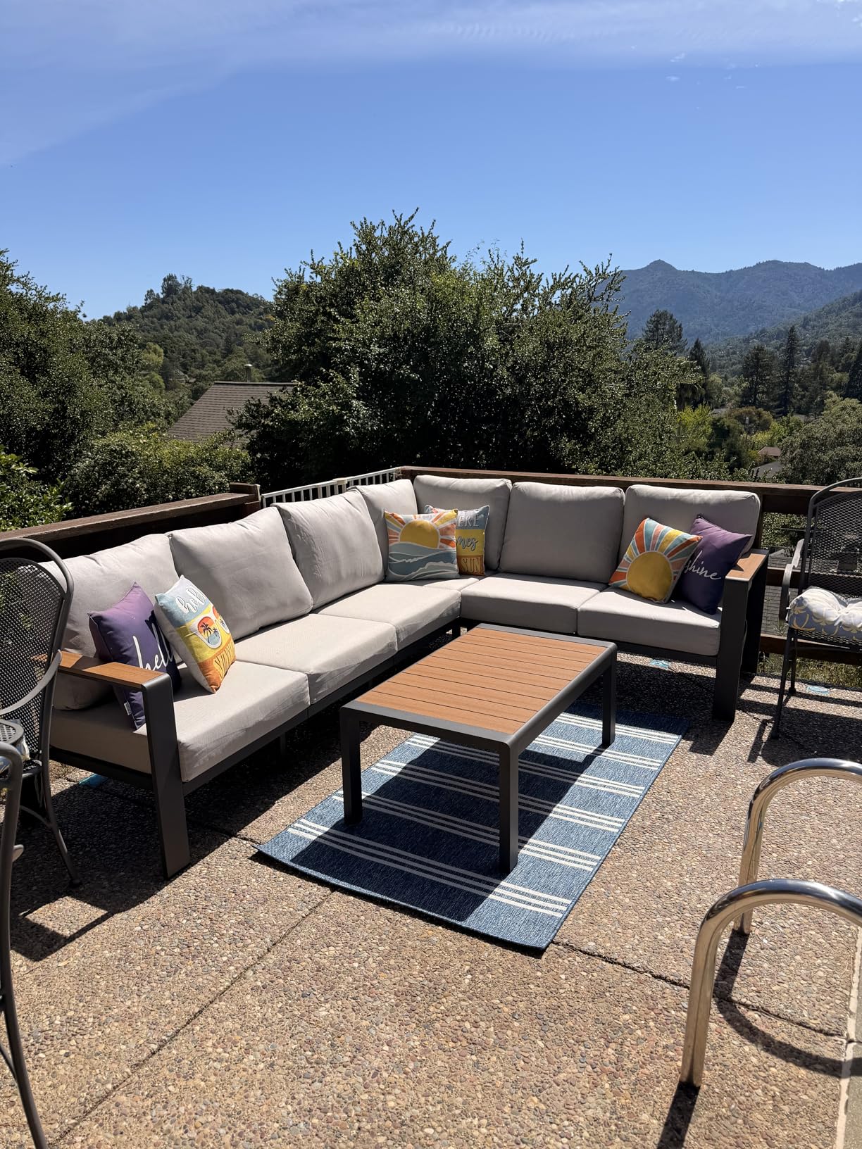 Aluminum Outdoor Patio Furniture Set 8 Seats, Outdoor Sectional Corner Sofa, Patio Conversation Sets with Coffee Table & Washable Thick Cushions, Outdoor Furniture for Backyard, Porch, Gray customer photo 1