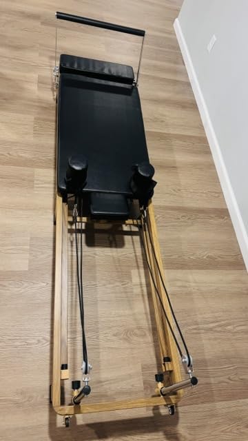 Foldable Pilates Reformer - 90% Pre-Assembled Home Gym Women Men Workouts Bundle, Dual Resistance System (Springs + Latex), Jumpboard & Adjustable Foot Bar for All Levels customer photo 2