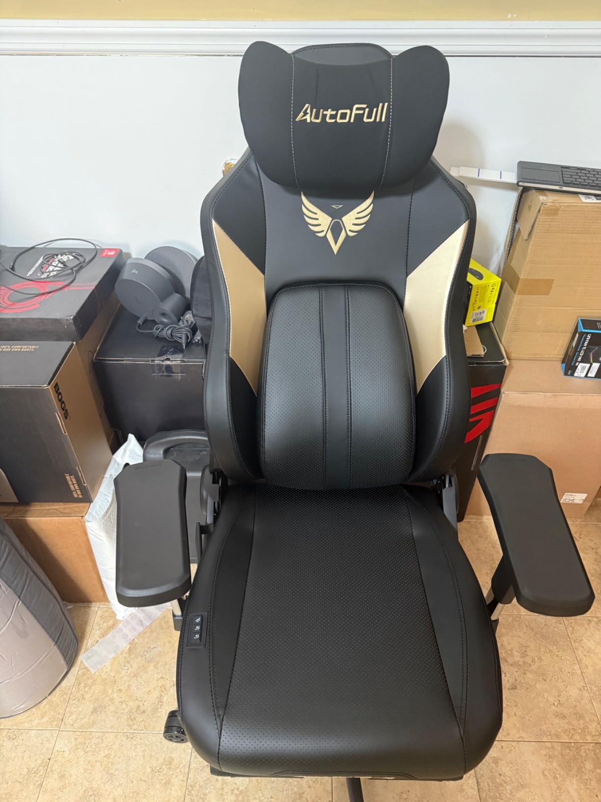 AutoFull M6 Ergonomic Gaming Chair - with 3rd-Gen Dynamic Lumbar Support, Lumbar & Leg Massage, Ventilated & Heated Seat, 360 Mechanical Armrests, Retractable Footrest (Black) customer photo 1