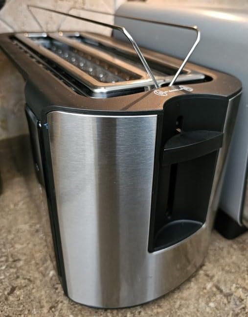 Elite Gourmet ECT3200 2-Slice, 1 Long Slot, Slim Toaster, Reheat, 6 Toast Settings, Defrost, Cancel Functions, Built-in Warming Rack, Extra Wide Slots for Bagels Waffles, Stainless Steel & Black customer photo 2