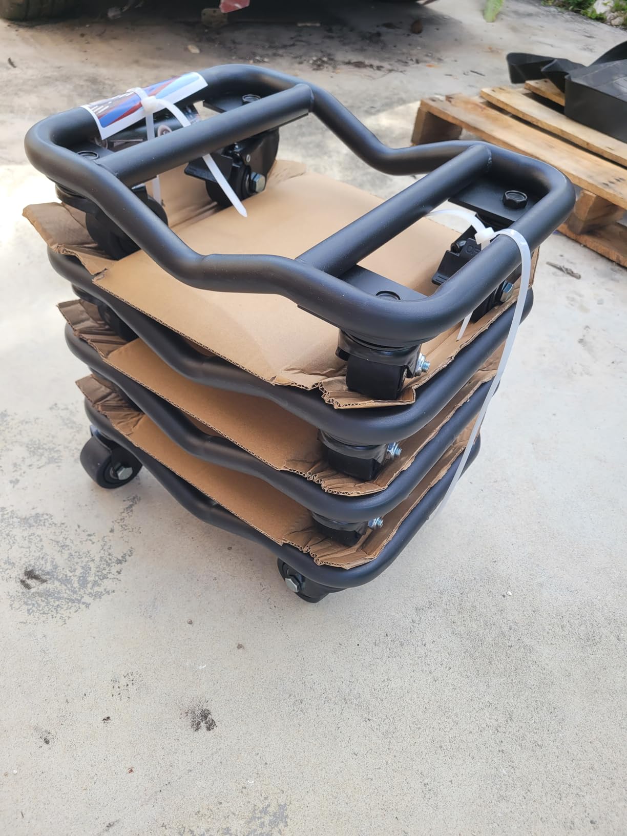 Car Dolly Set of 4, 9000 LBS Capacity Universal Vehicle Moving Dolly for Cars, SUVs, Motorcycles & Boats, Low-Profile Wheel Skates for Garage, Workshop and Marine Use customer photo 1