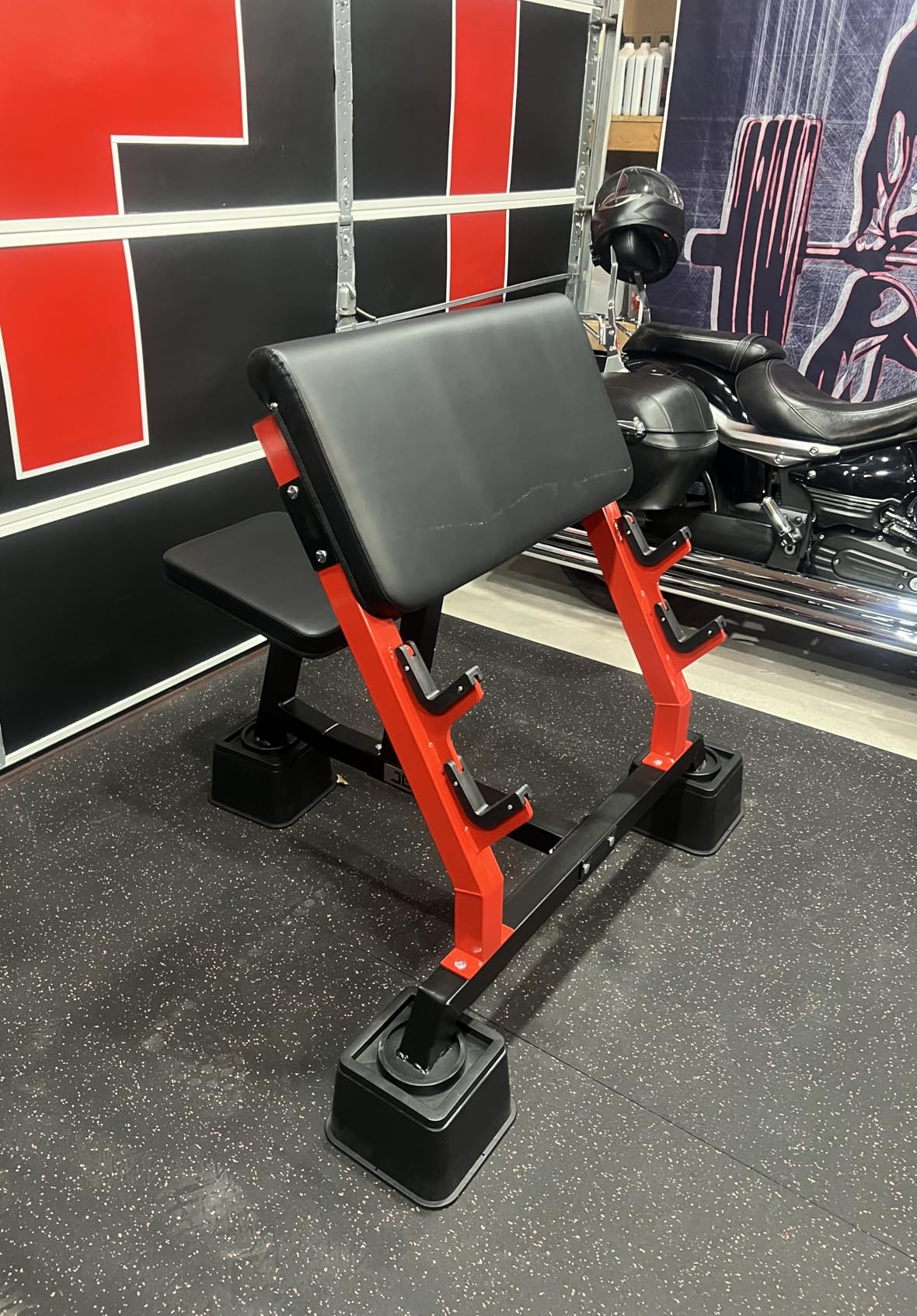 JELENS Preacher Curl Bench, Bicep Strength Training Bench for Barbell and Dumbbell, Seated Preacher Curl Machine for Arm Workout, Adjustable Weight Bench with 2 Bar Holders customer photo 2