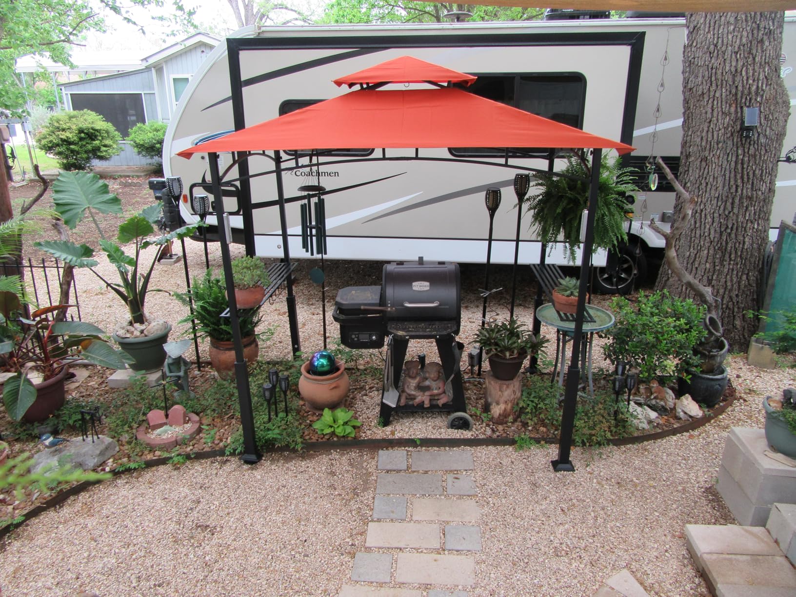 ABCCANOPY 8x5 Grill Gazebo - Outdoor BBQ Canopy Shelter with Led Light for Patio Backyard Grilling (Dark Grey) customer photo 2