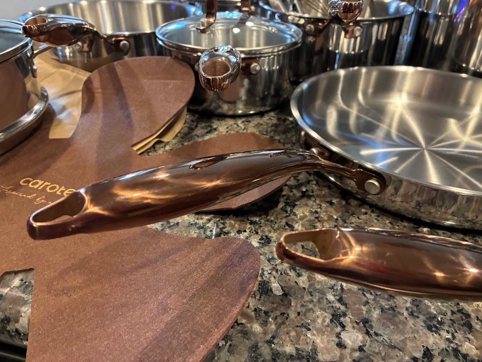 CAROTE 21pcs Tri-Ply Stainless Steel Cookware Set, Pots and Pans Set, Non Toxic Induction Kitchen Cooking Sets, Cookware Collection, Mirror Polish, Gold customer photo 1
