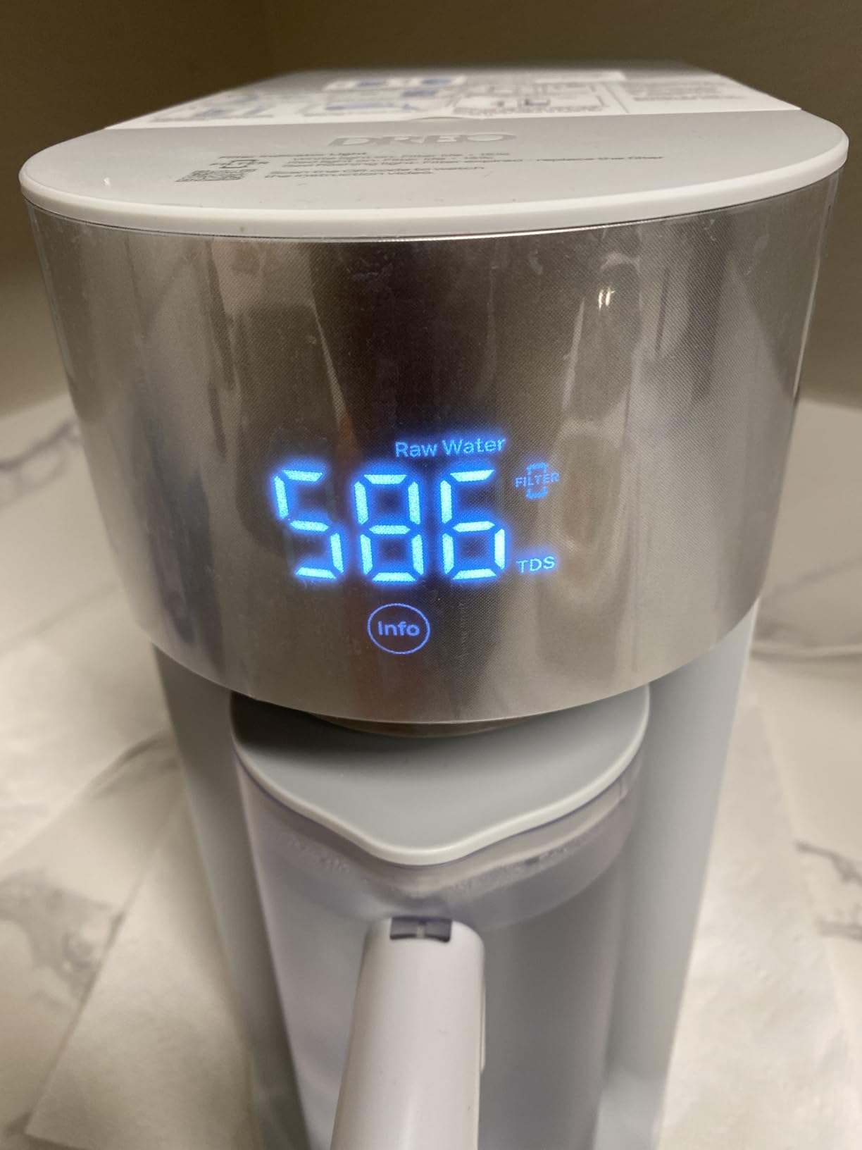 DREO Reverse Osmosis Water Filter Countertop, RO Filtration System, 3:1 Pure to Drain, TDS & Filter Life & Autofill Pitcher, Installation-Free, Self-Cleaning Water Purifier, RO Water Filter customer photo 2