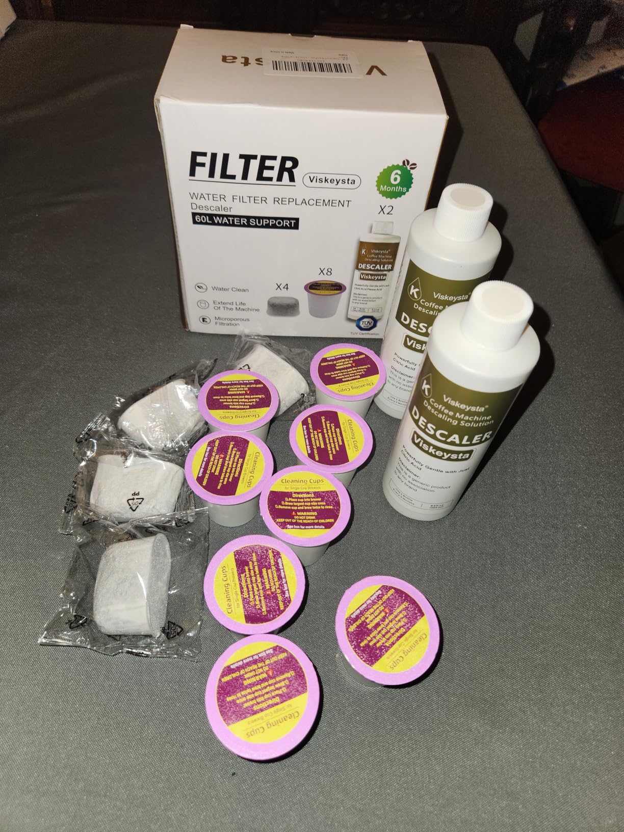 6-Month Maintenance Kit for Keurig: 2 Descalers + 4 Filters + 8 Cleaning Pods, Compatible with Keurig Classic/1.0/2.0 K-Cup Coffee Makers customer photo 1