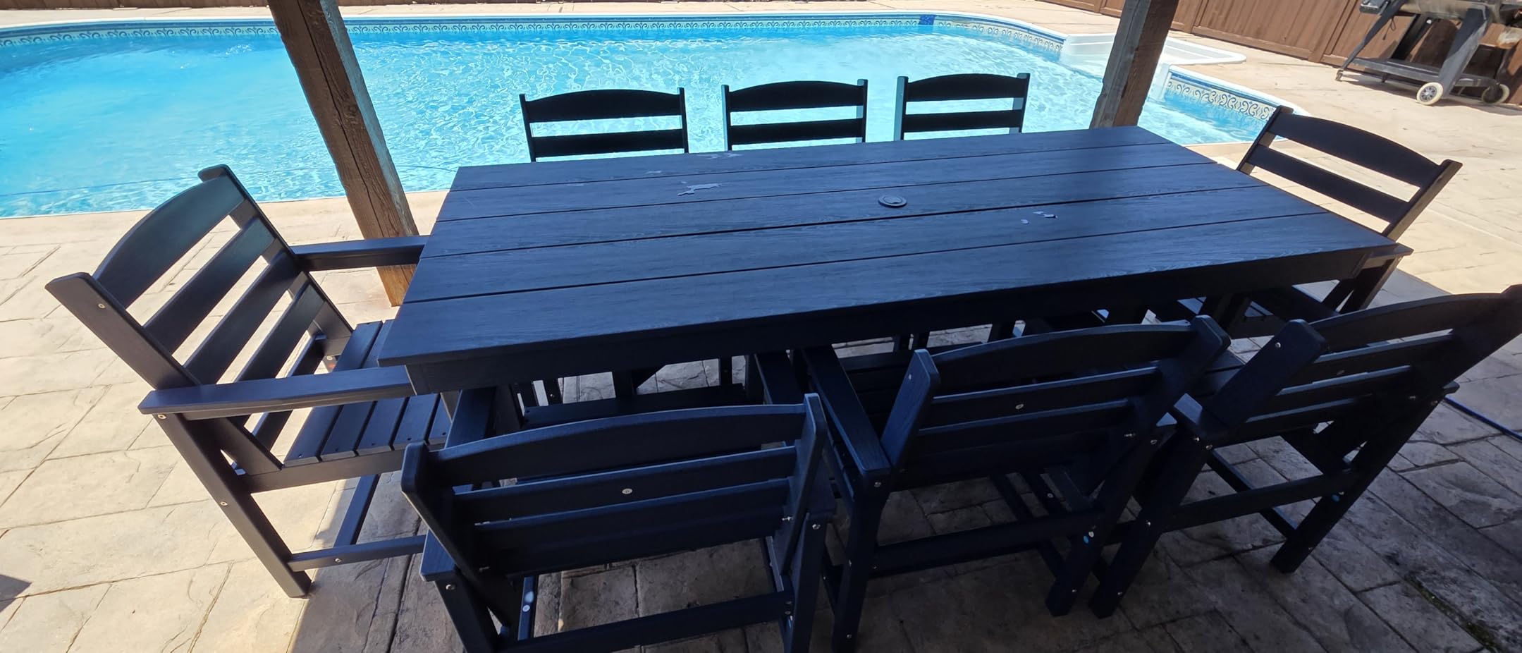 SERWALL 9 Piece Outdoor Dining Set, 84