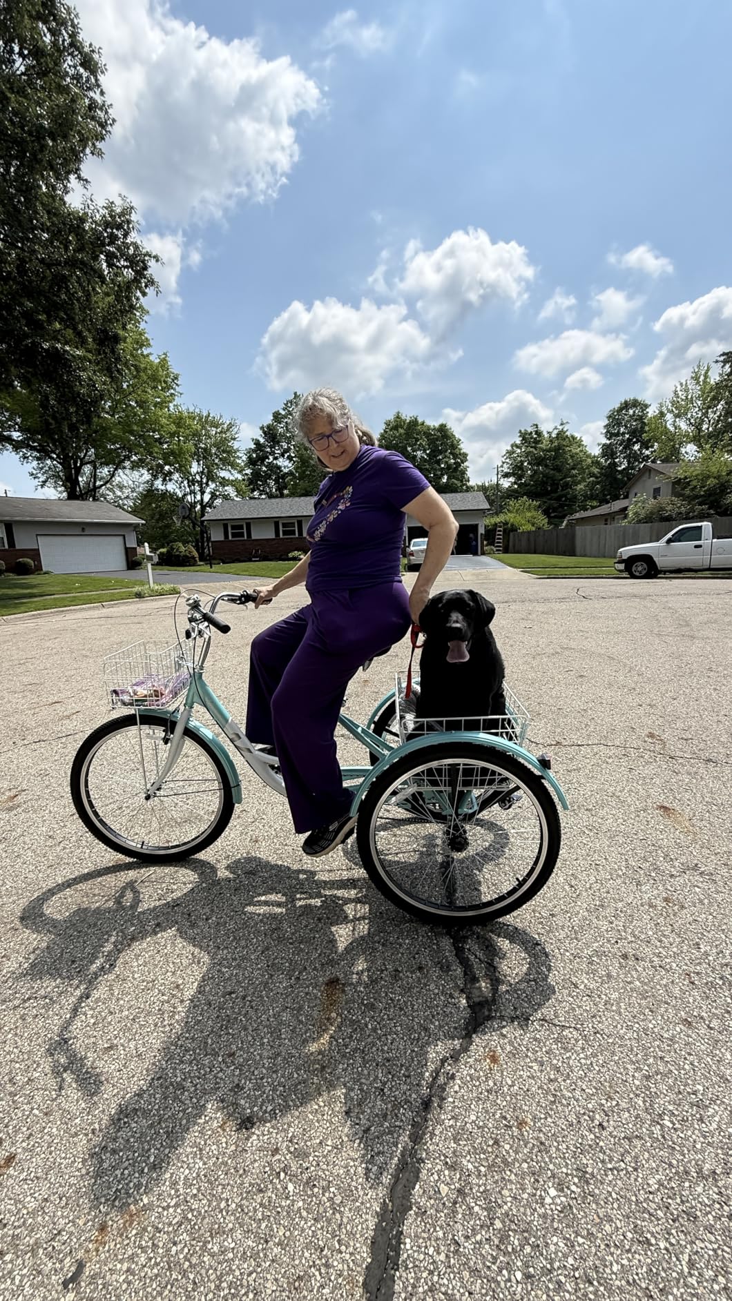 VIRIBUS Tricycle for Adults, 7 Speed Adult Tricycles for Women Seniors Men with Front and Rear Removable Wheeled Baskets, 3 Wheel Bikes 26 inch 400 lb. Capacity for Obese People, Three Wheeler customer photo 2