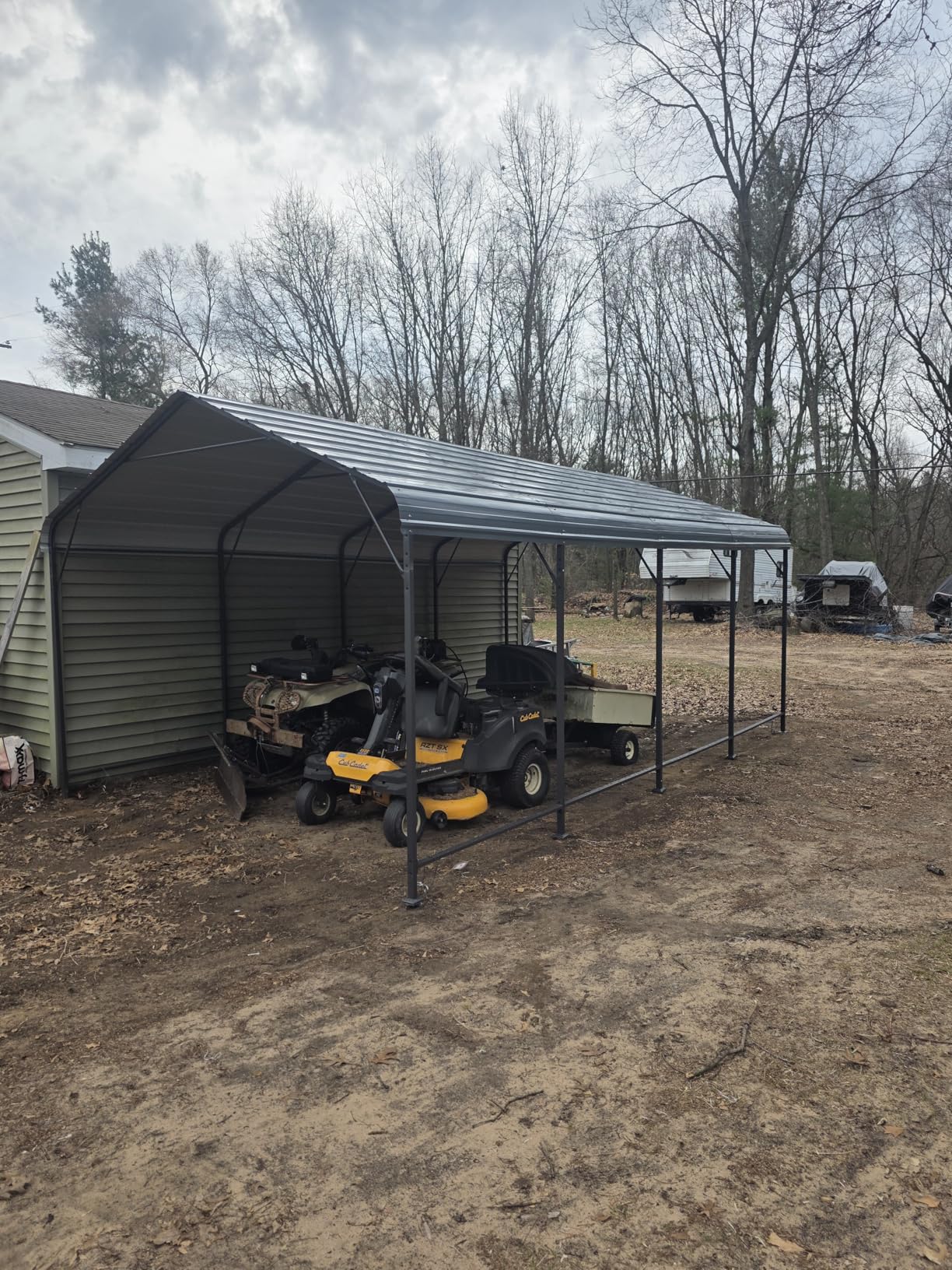 Shintenchi 12x20 FT Metal Carport, Oversized Carport Garage with Enhanced Base, Outdoor Galvanized Car Shelter, Heavy Duty Carports Canopy, for Car, Boats and Tractors, Grey customer photo 1