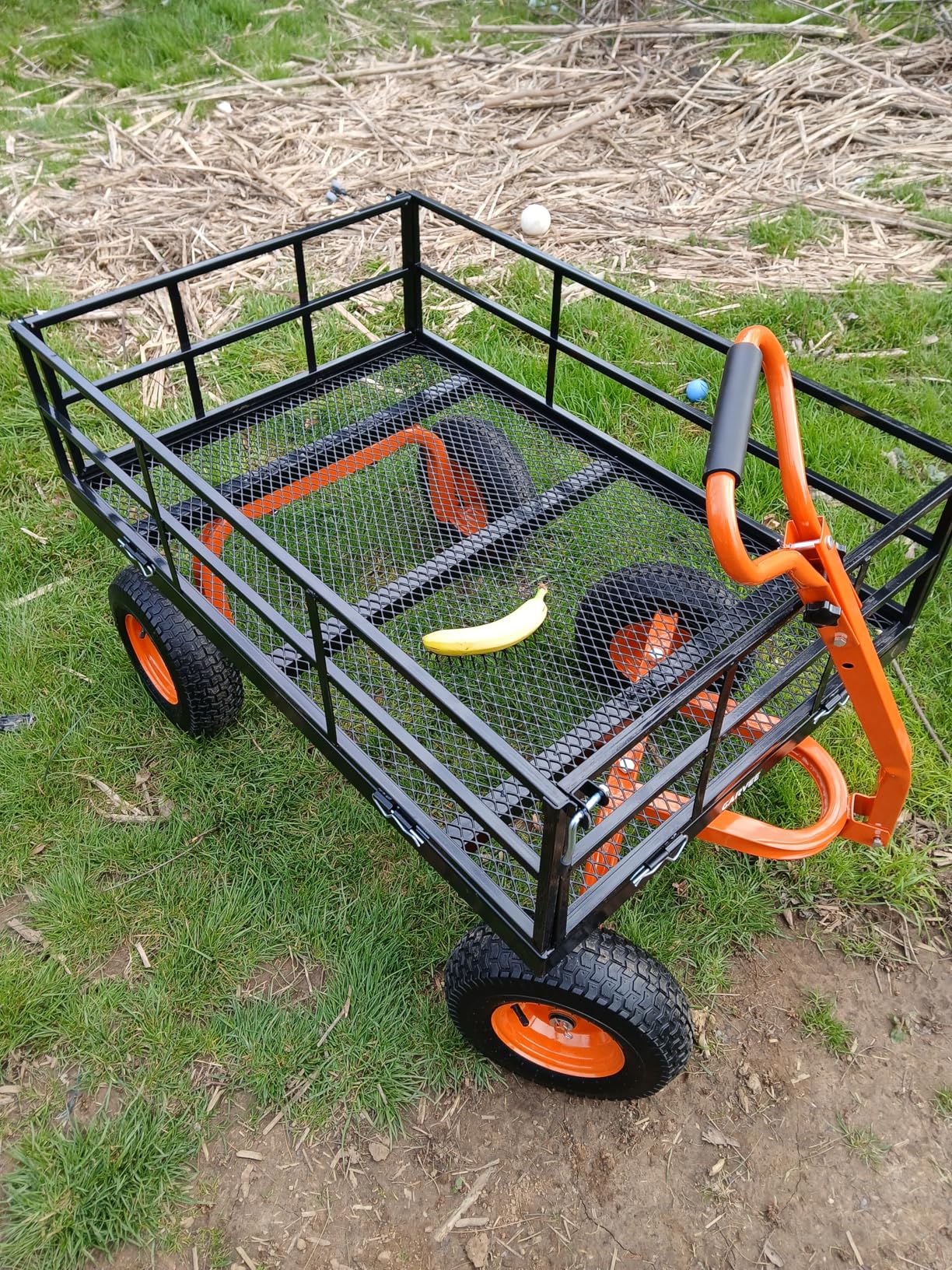 GarveeLife Heavy Duty Steel Garden Cart 500 LBS Capacity 3 in 1 Pullable Garden Wagon with 10 in Wheels for Gardening Soil, Tools, and Plant Transport customer photo 2