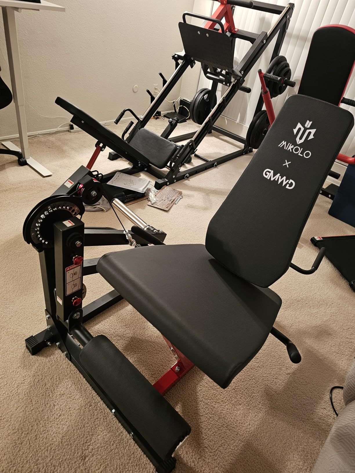 Mikolo Leg Extension and Curl Machine, Adjustable Leg Curl Machine for Home Gym, Seated Leg Extension and Lying Leg URL Machine, Leg Workout Equipment with 1:1 Resistance System customer photo 1