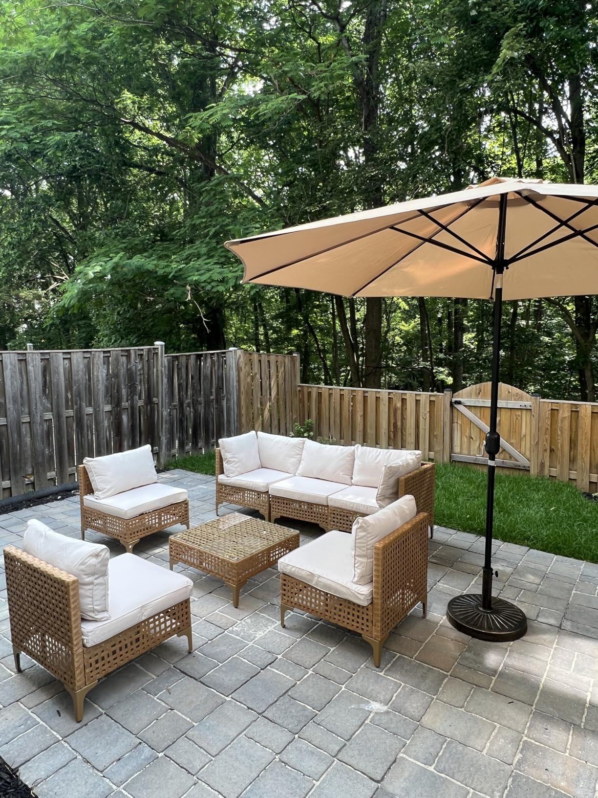 YITAHOME 9PCS Patio Furniture Set with Lift-Top Coffee Table & Ottoman, Outdoor Modular Sectional Sofa, Waterproof Patio Conversation Set, All-Weather Patio Sofa, Outdoor Couch for Deck Backyard customer photo 2