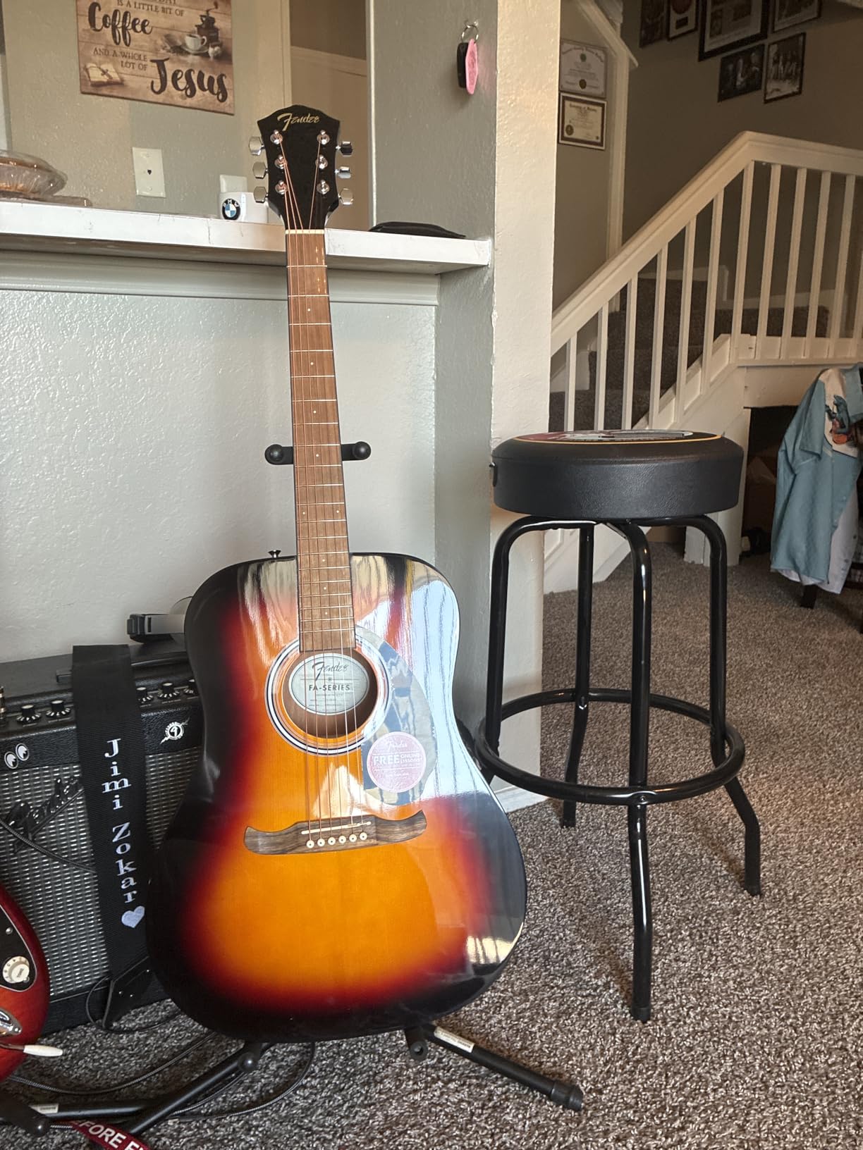 Fender FA-125 Dreadnought Acoustic Guitar - Natural Bundle with Gig Bag, Tuner, Strap, Strings, Picks, and Austin Bazaar Instructional DVD customer photo 2