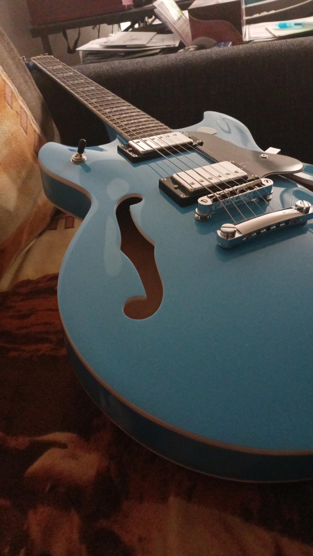 WestCreek 333 Electric Guitar with 6 String, Semi Hollow Body Jazz Electric Guitar, Humbucker Pickups, Rosewood Fretboard customer photo 1